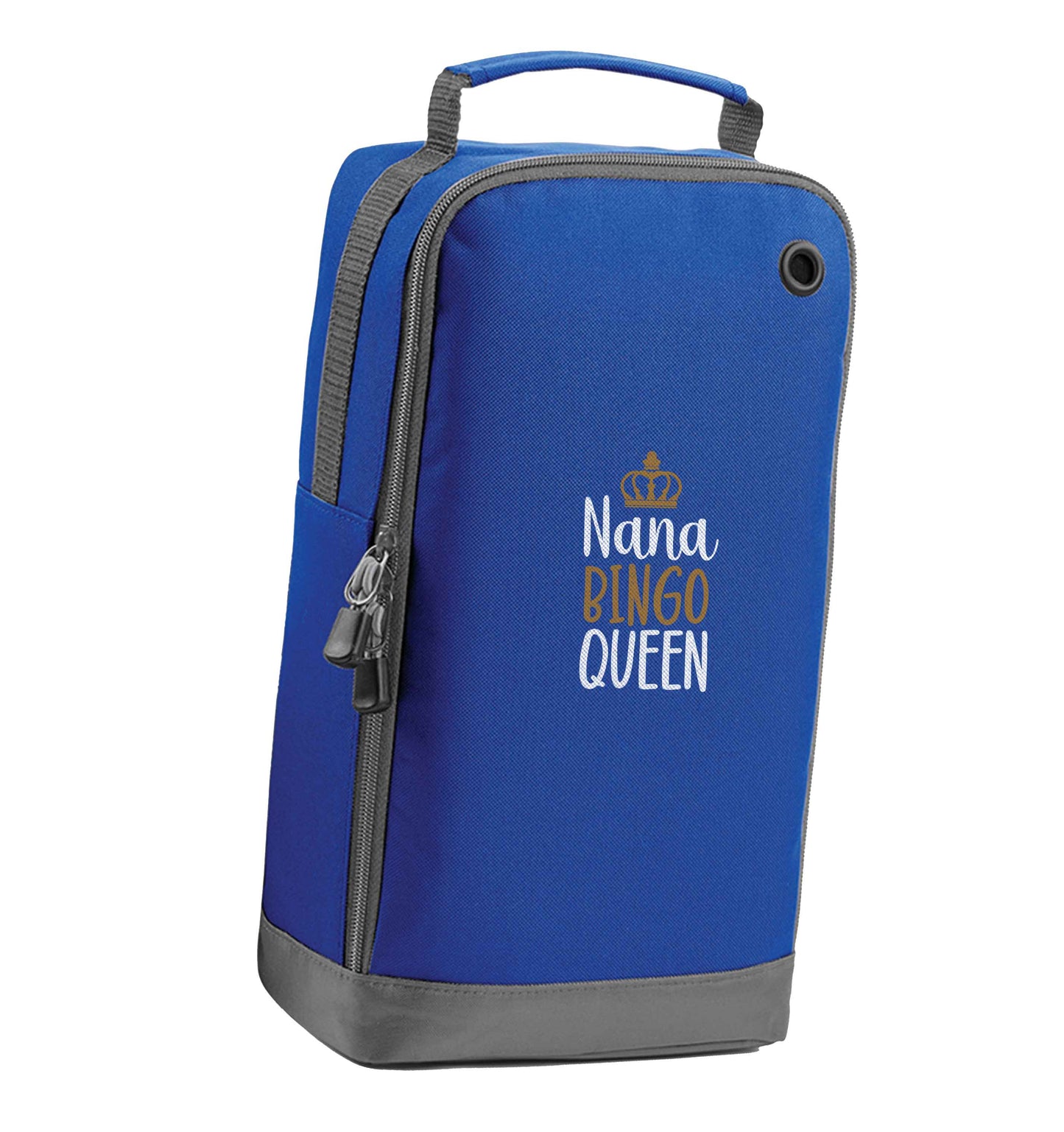Personalised bingo queen blue sports shoe bag vertical print