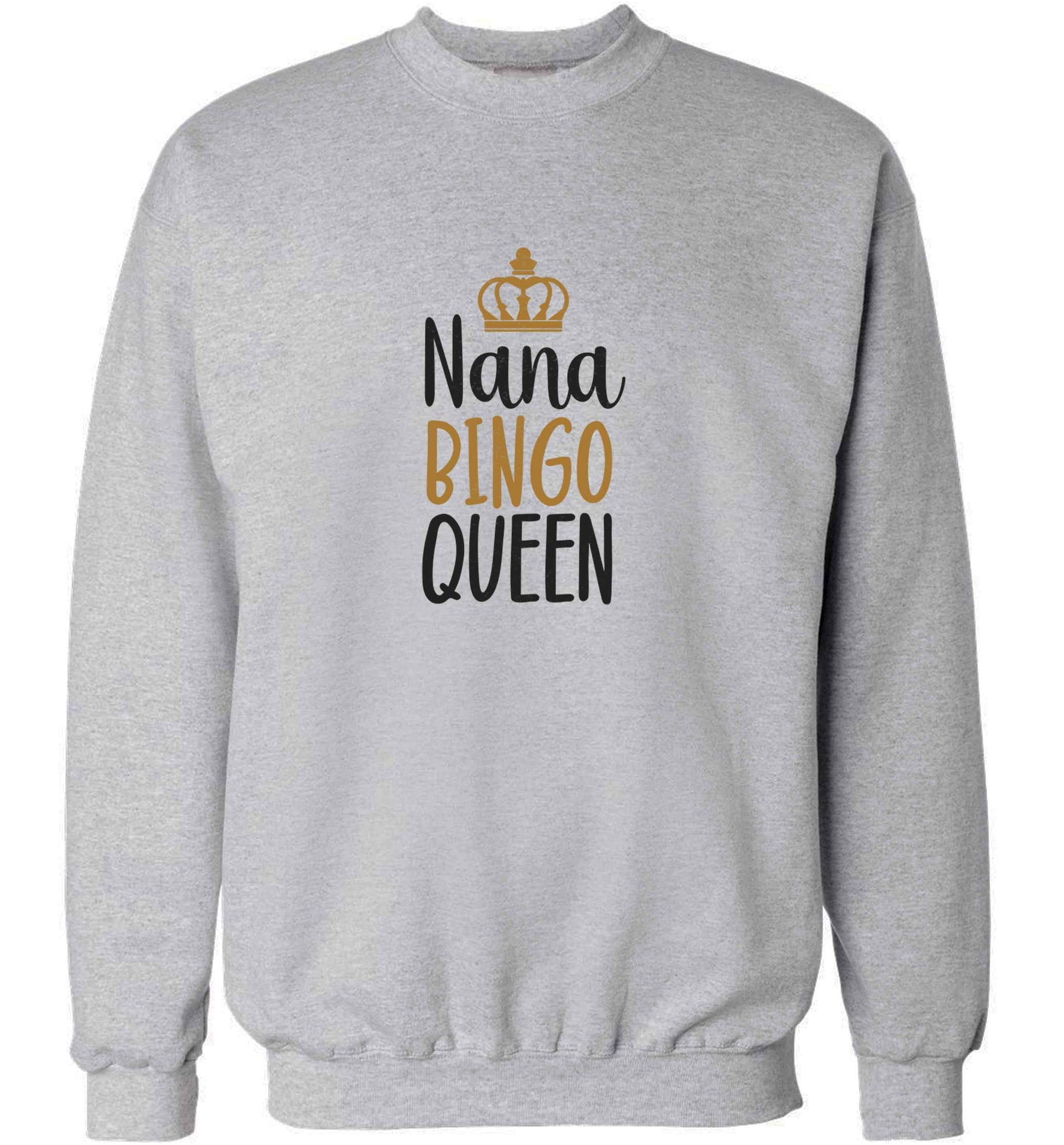 Personalised bingo queen adult's unisex grey sweater 2XL