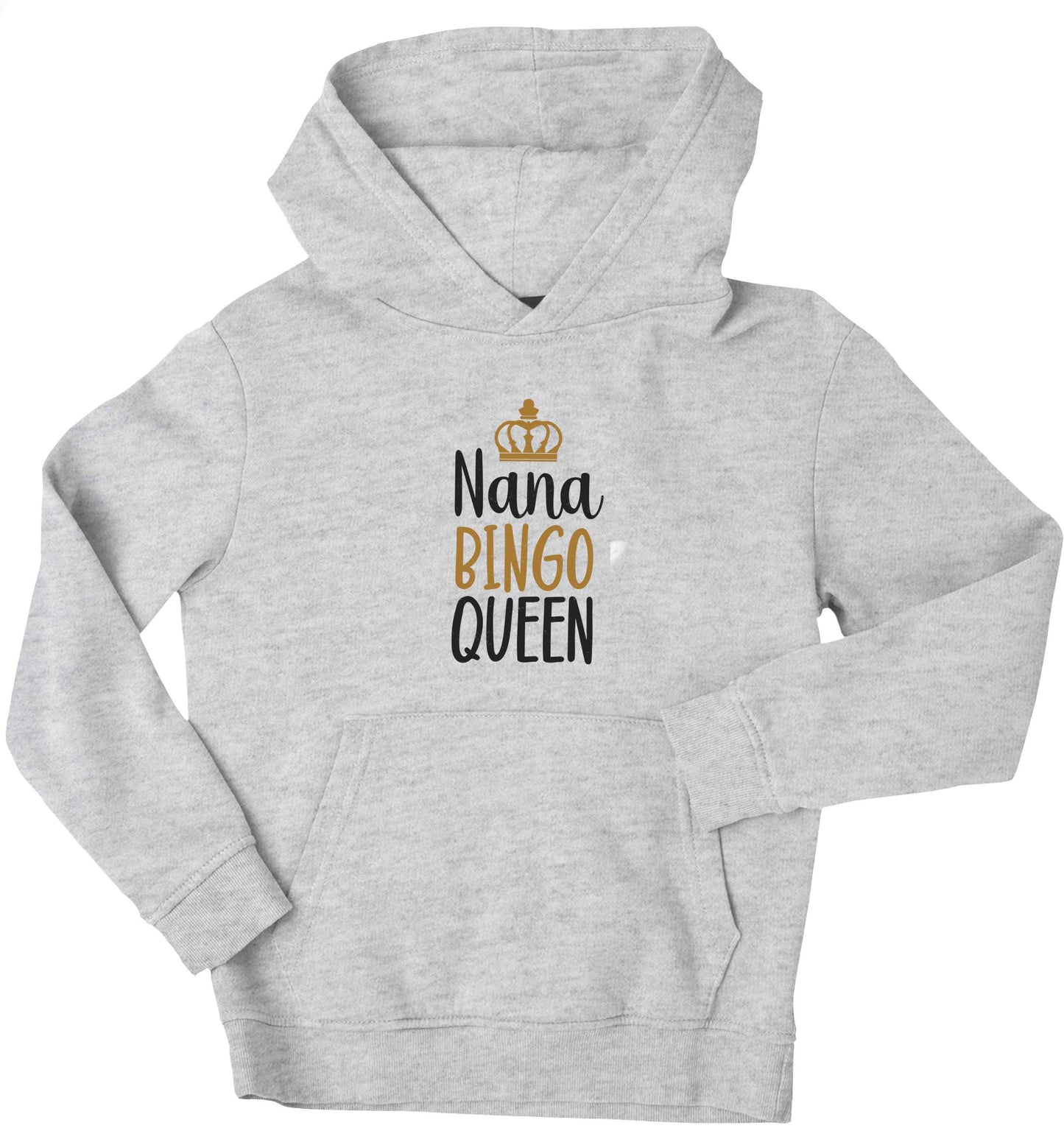 Personalised bingo queen children's grey hoodie 12-13 Years
