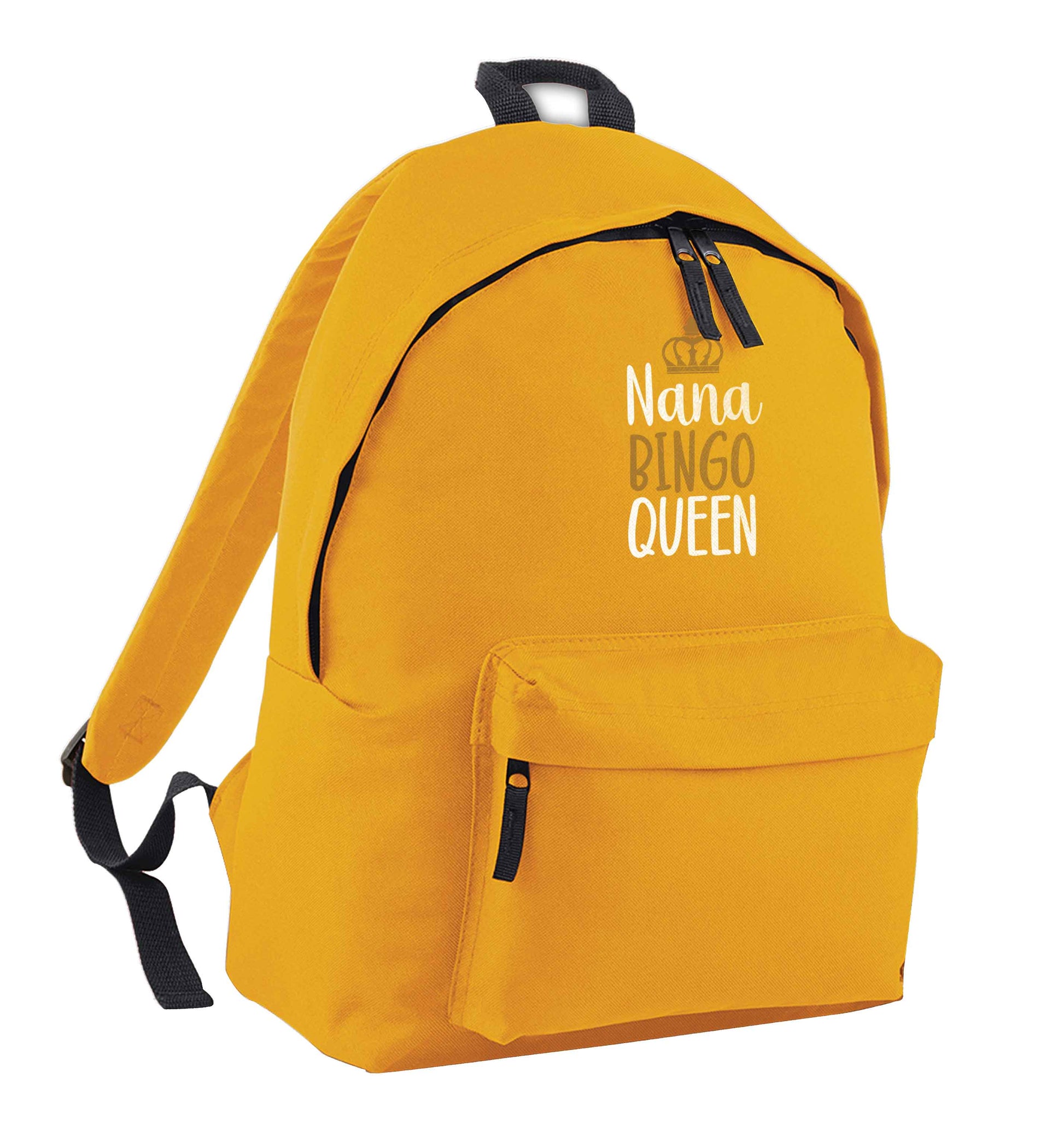 Personalised bingo queen mustard adults backpack
