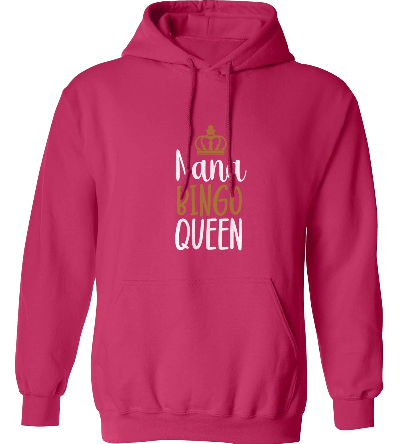Personalised bingo queen adults unisex pink hoodie 2XL