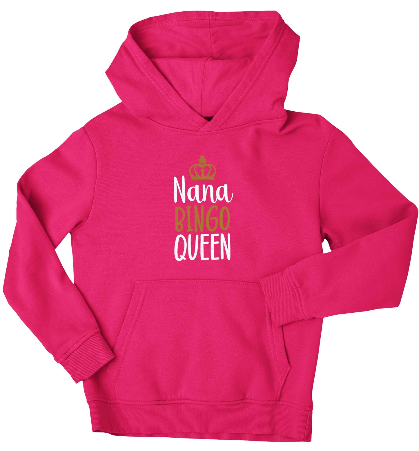 Personalised bingo queen children's pink hoodie 12-13 Years