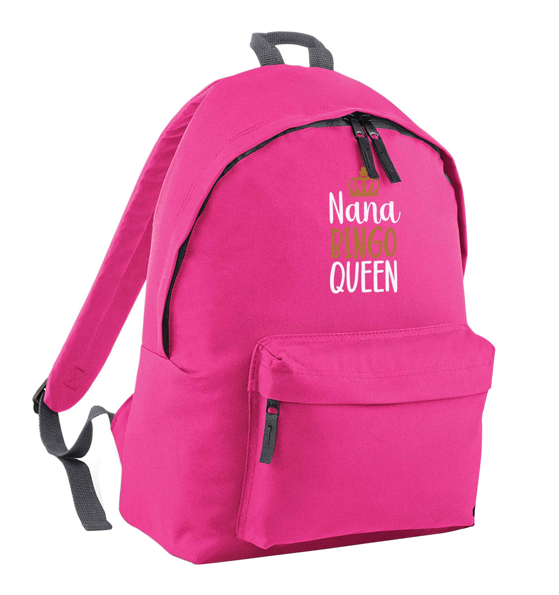 Personalised bingo queen pink adults backpack