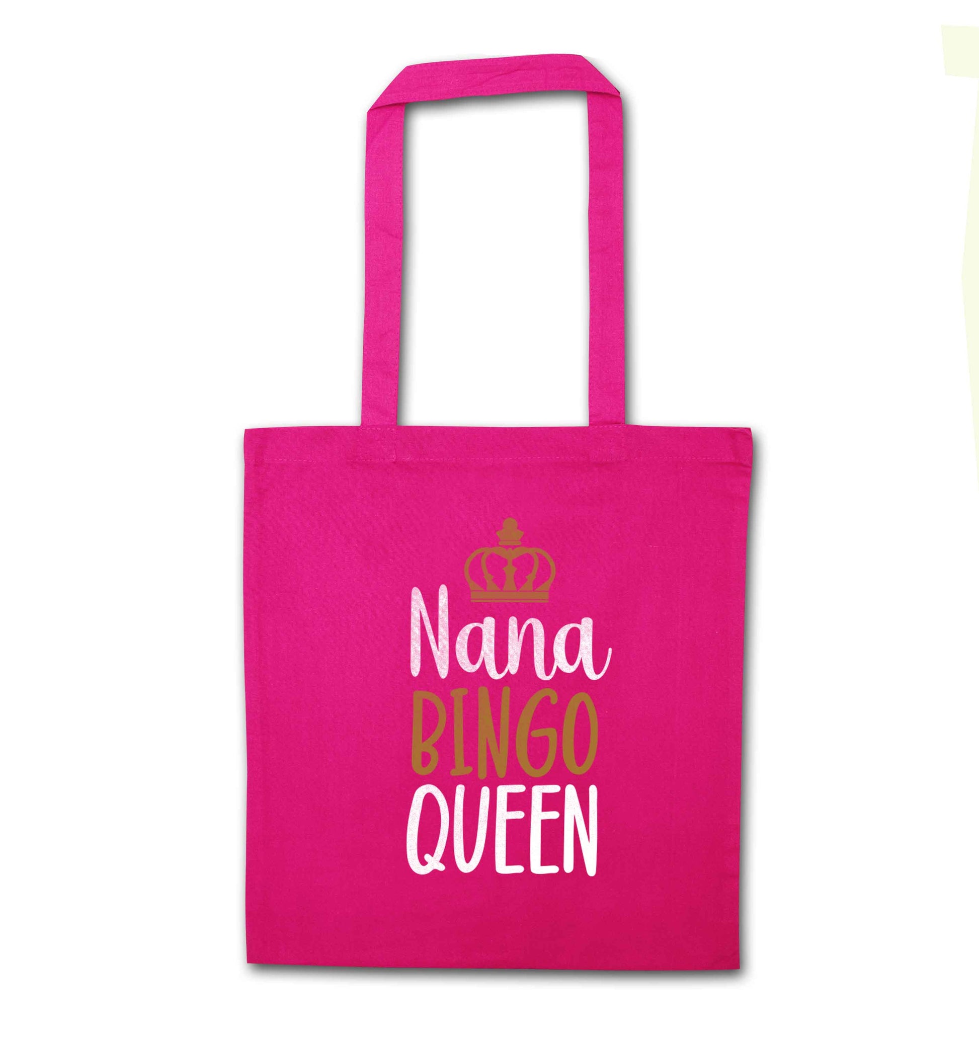 Personalised bingo queen pink tote bag