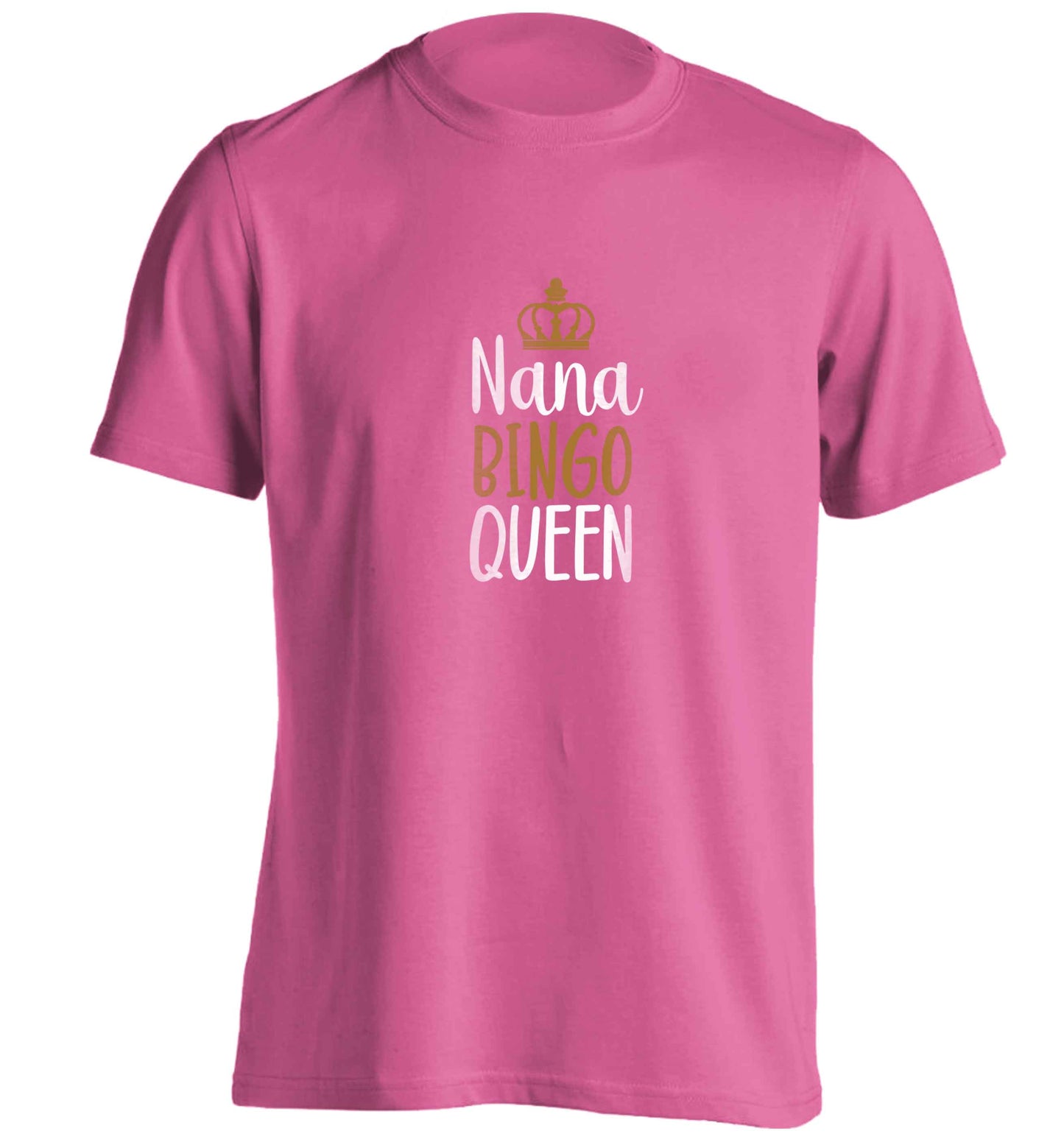 Personalised bingo queen adults unisex pink Tshirt 2XL