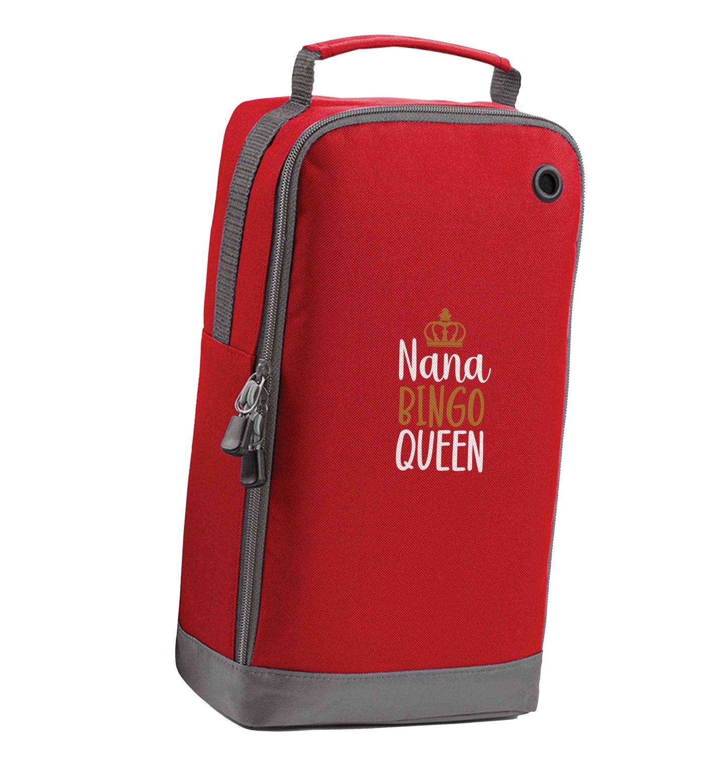 Personalised bingo queen red sports shoe bag vertical print