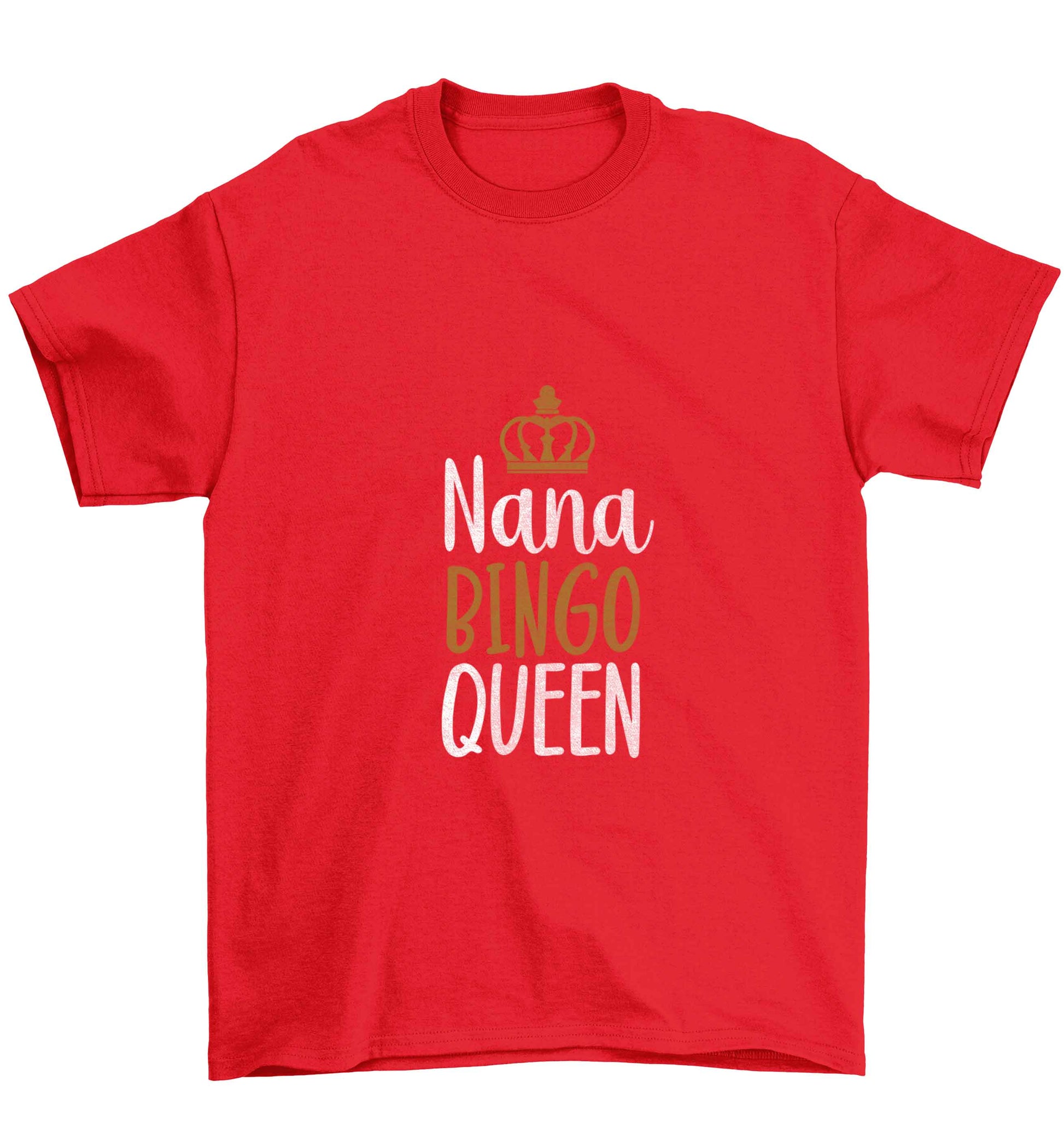 Personalised bingo queen Children's red Tshirt 12-13 Years