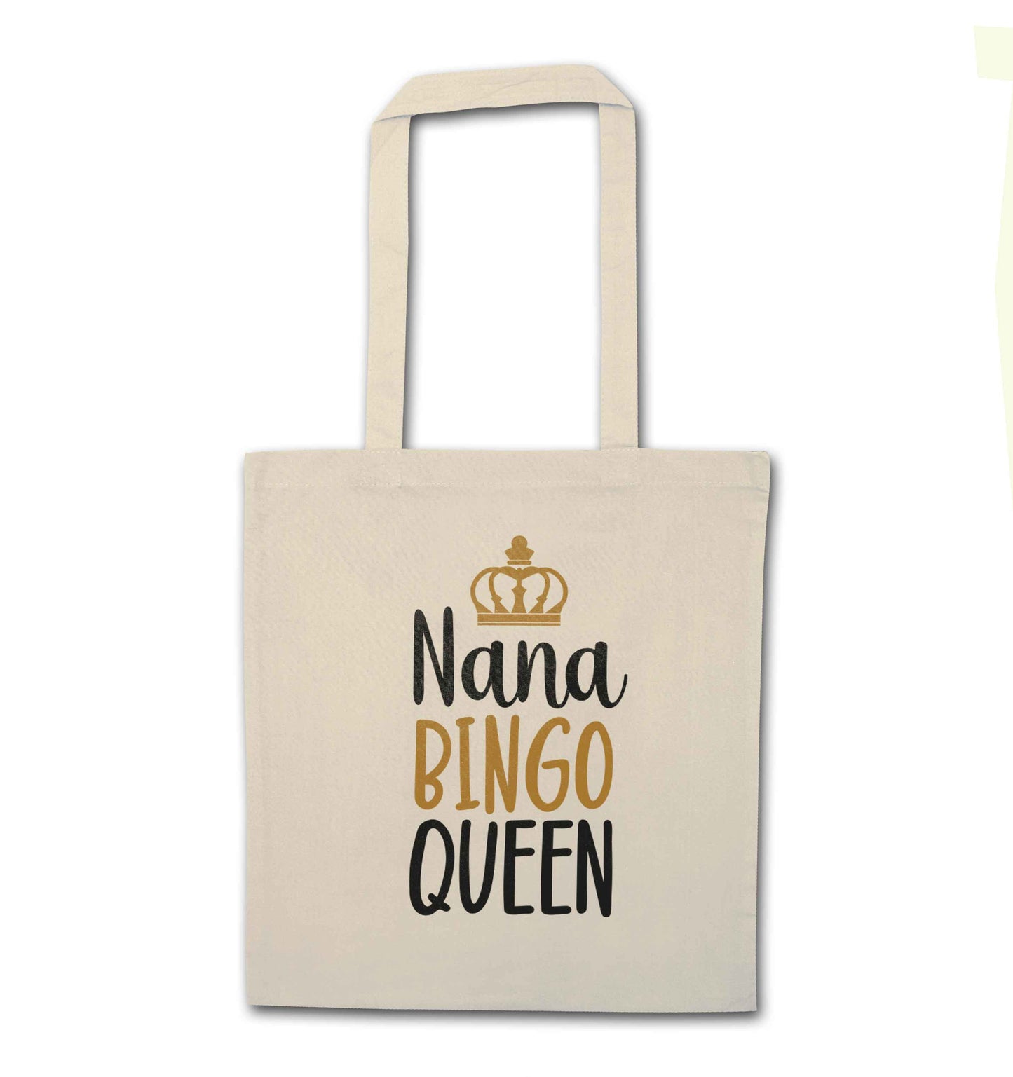 Personalised bingo queen natural tote bag