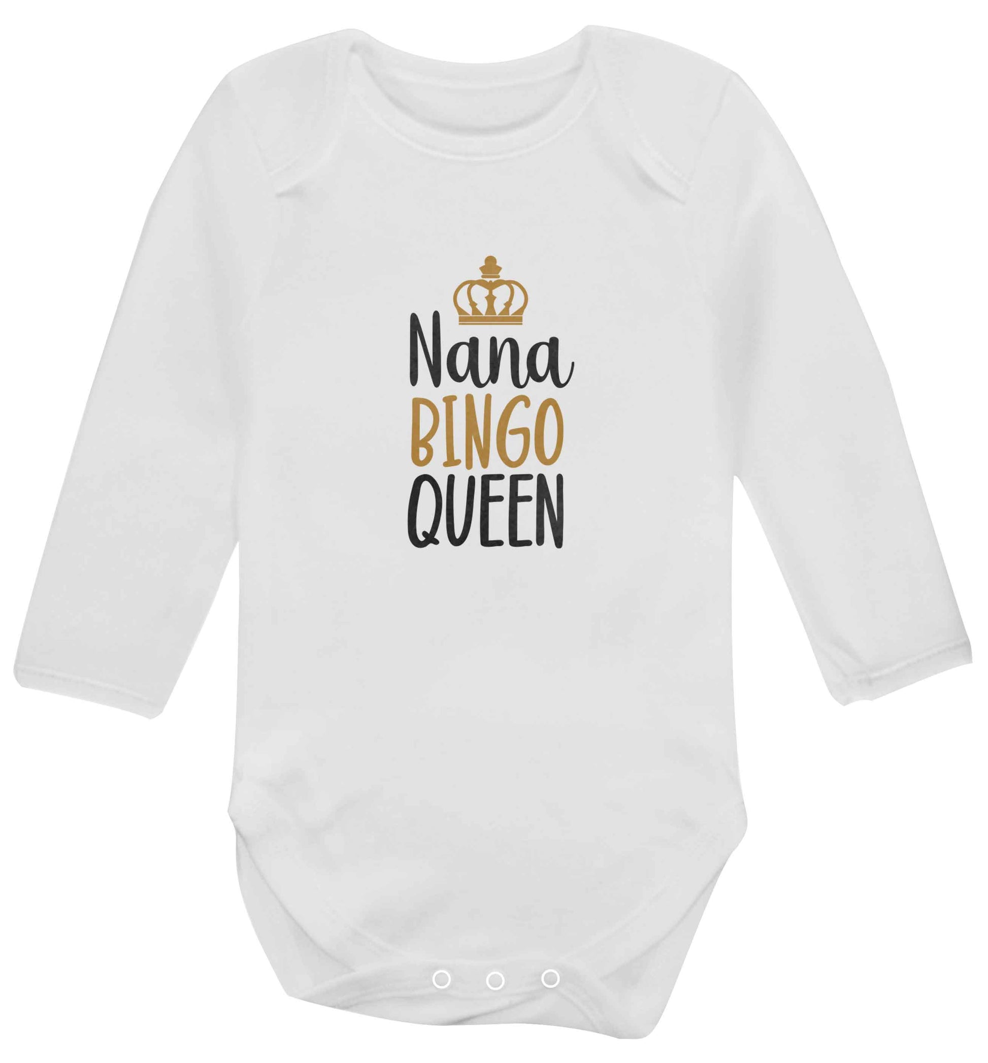 Personalised bingo queen baby vest long sleeved white 6-12 months