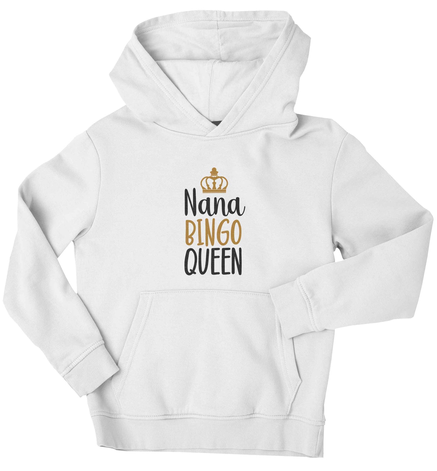 Personalised bingo queen children's white hoodie 12-13 Years