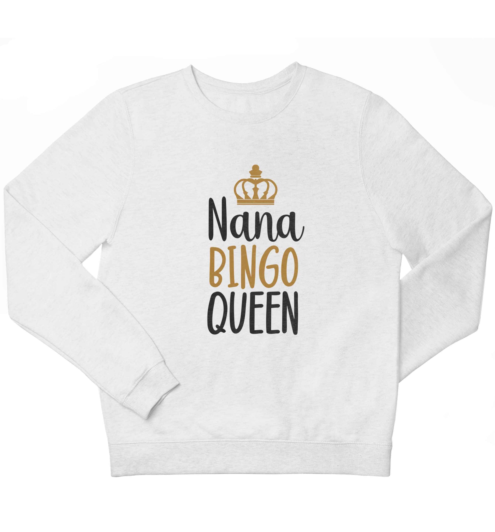 Personalised bingo queen children's white sweater 12-13 Years