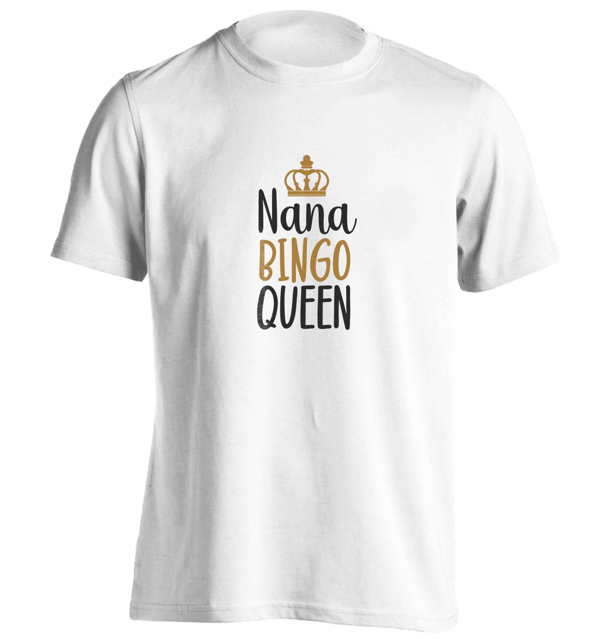 Personalised bingo queen adults unisex white Tshirt 2XL