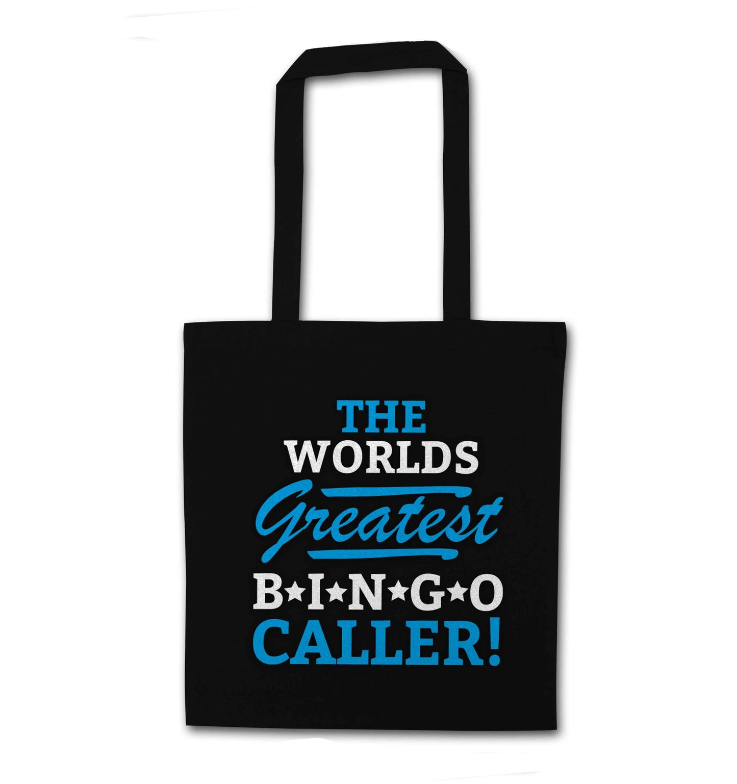 Worlds greatest bingo caller black tote bag
