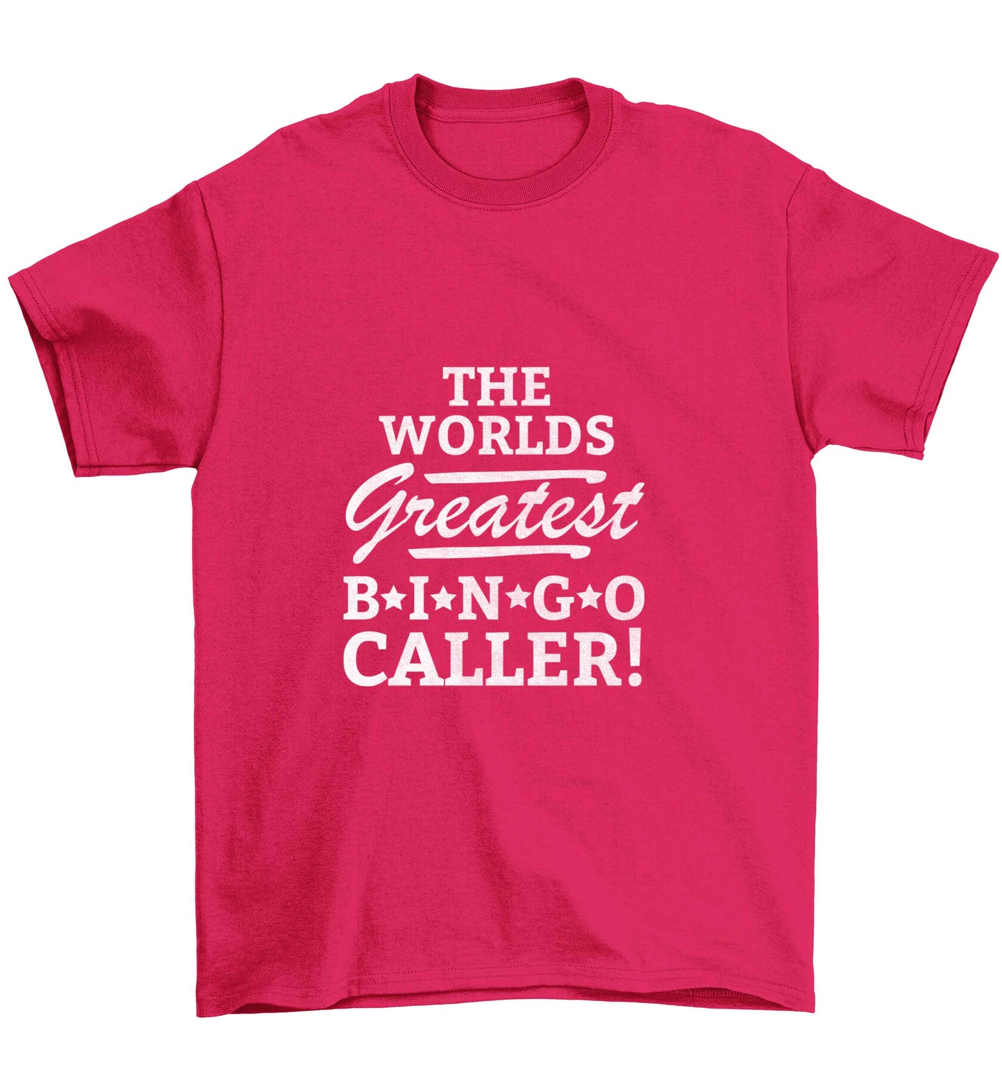 Worlds greatest bingo caller Children's pink Tshirt 12-13 Years