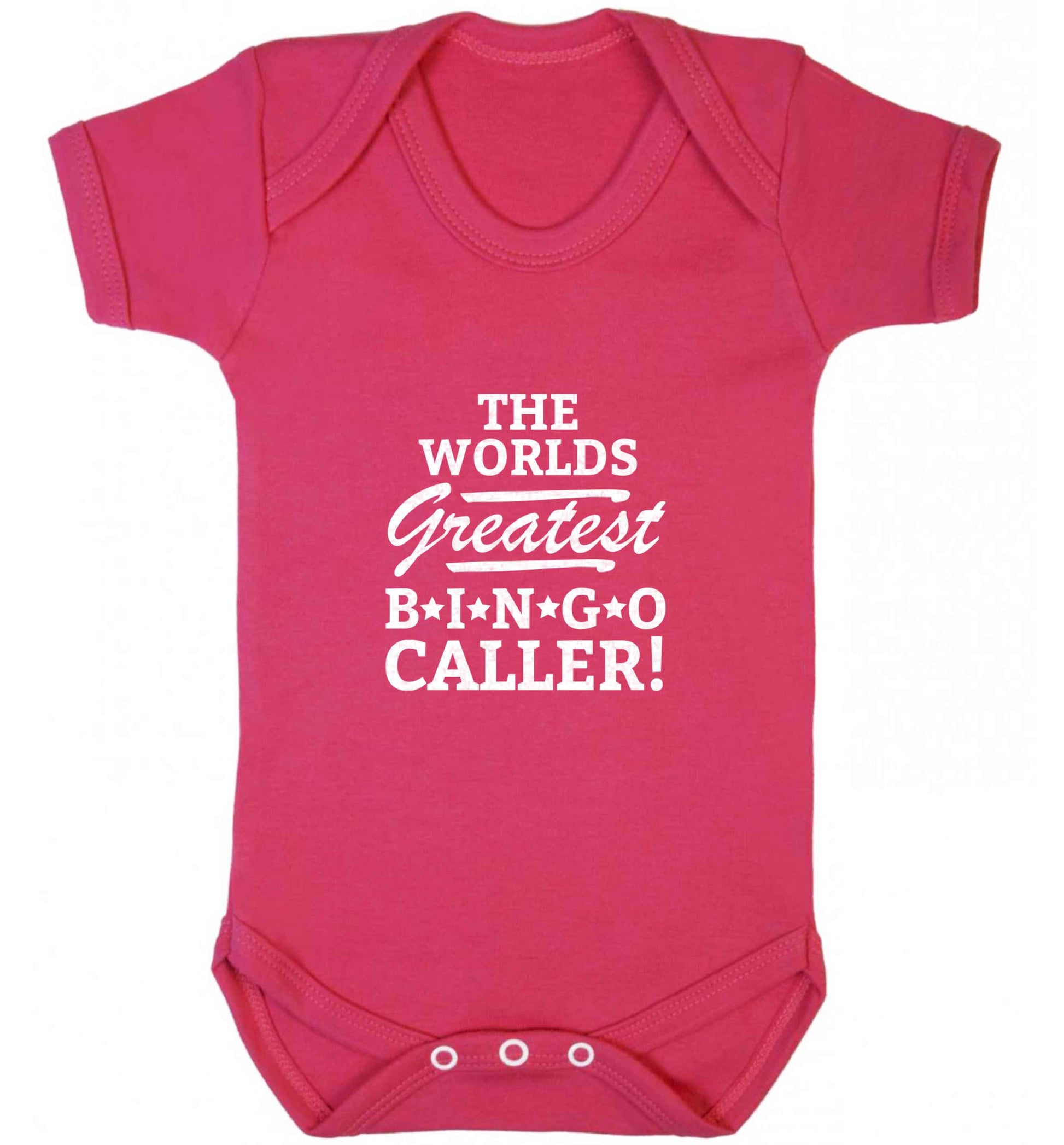Worlds greatest bingo caller baby vest dark pink 18-24 months
