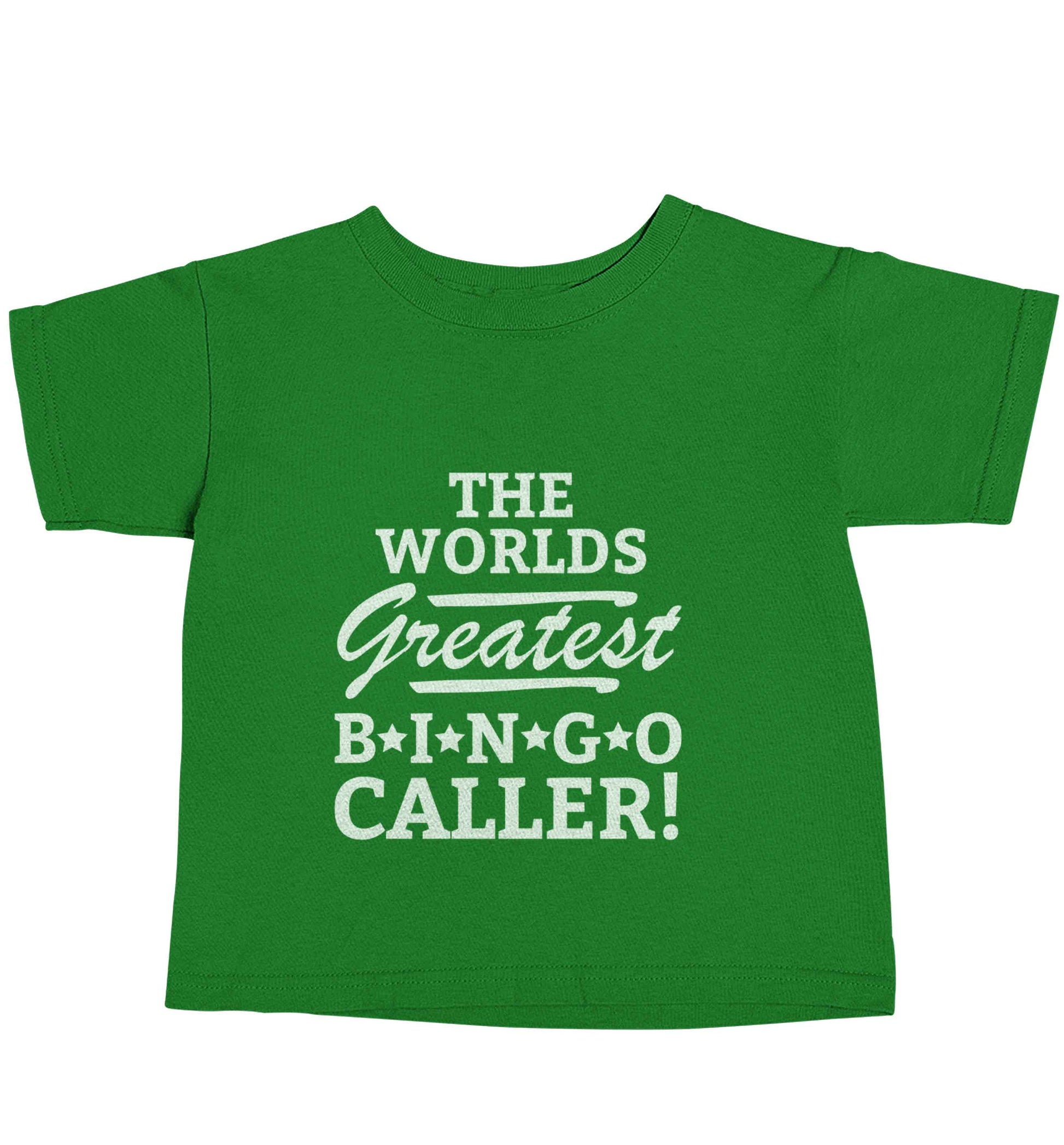 Worlds greatest bingo caller green baby toddler Tshirt 2 Years