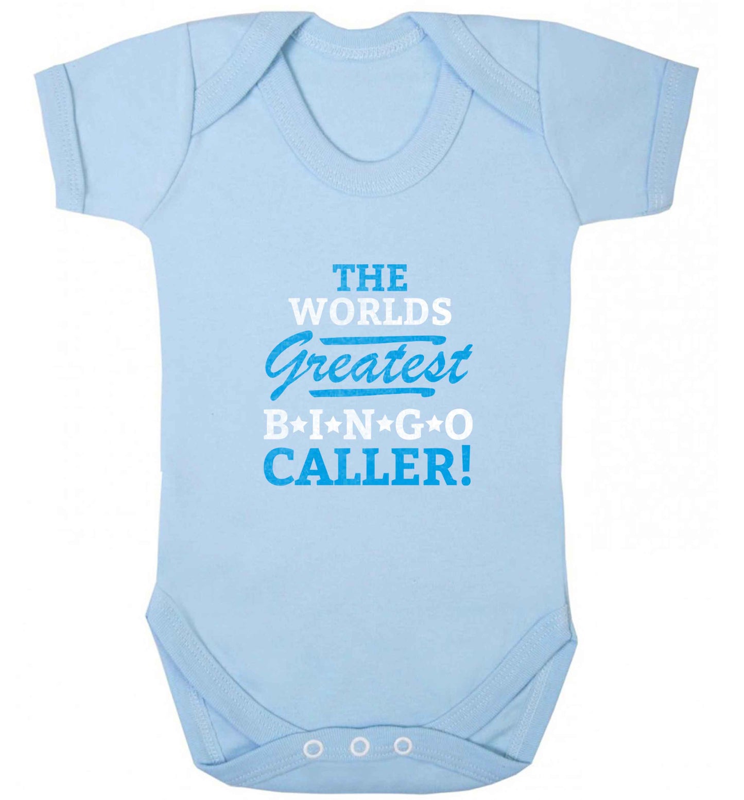 Worlds greatest bingo caller baby vest pale blue 18-24 months