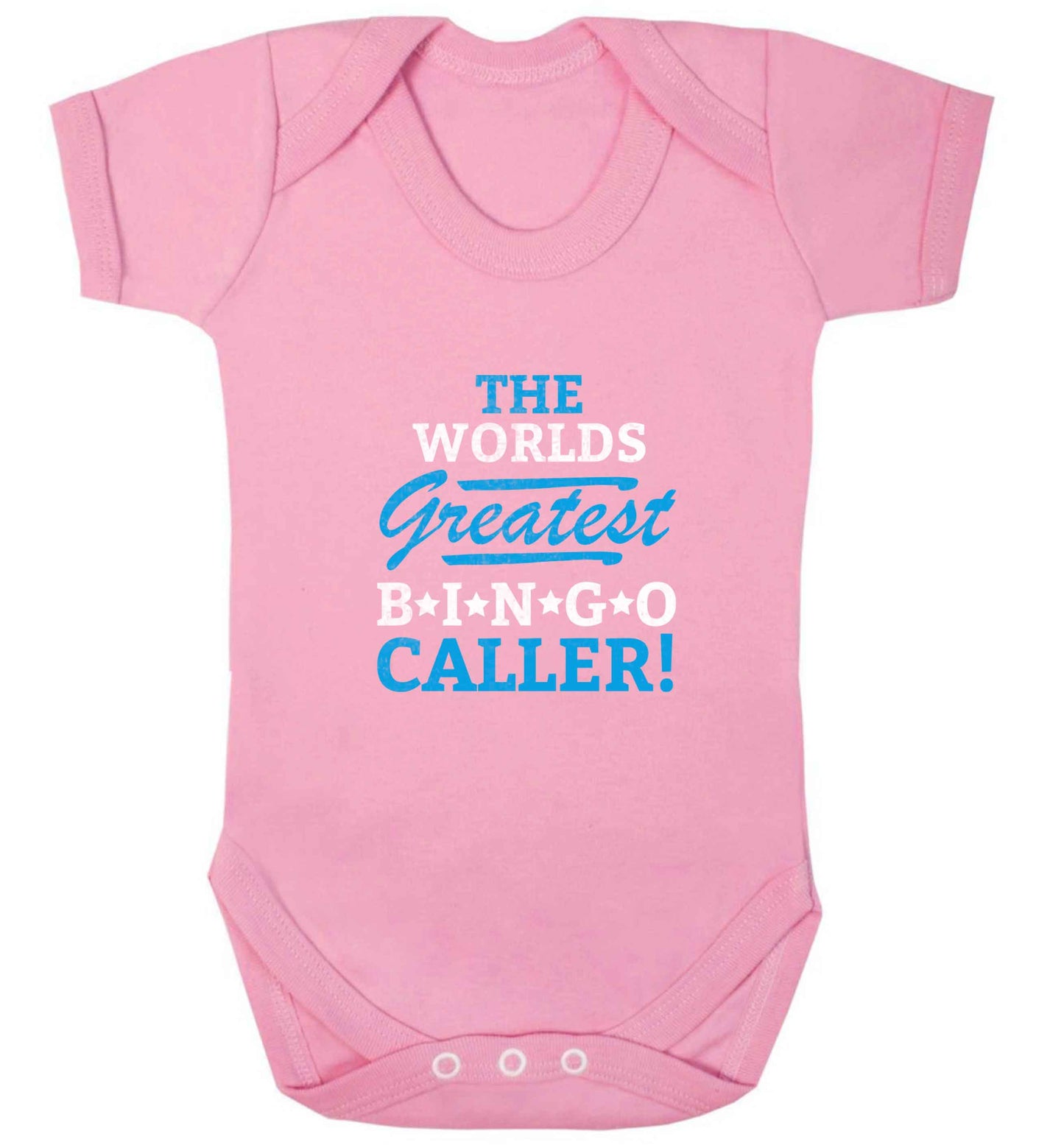 Worlds greatest bingo caller baby vest pale pink 18-24 months