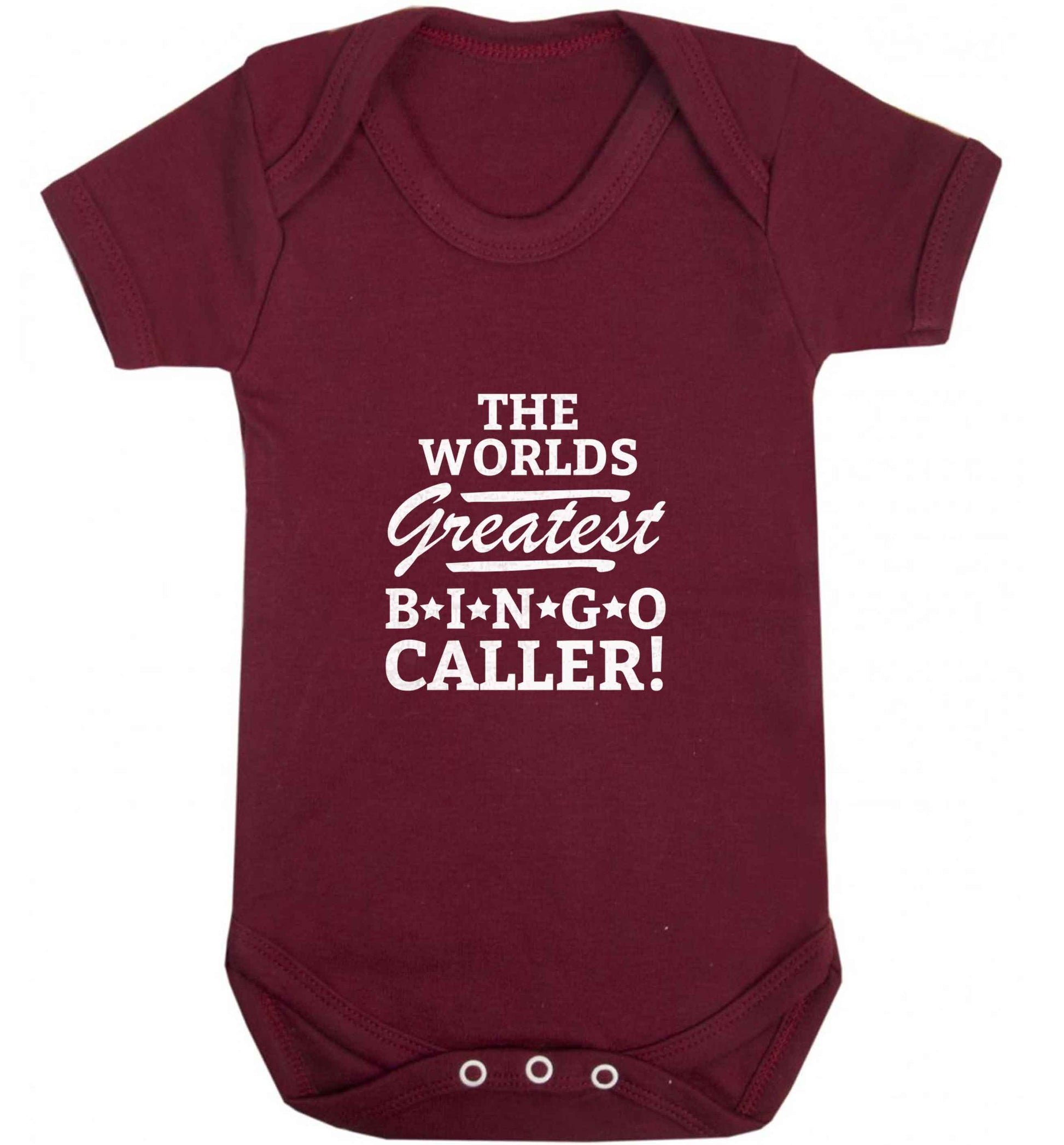 Worlds greatest bingo caller baby vest maroon 18-24 months