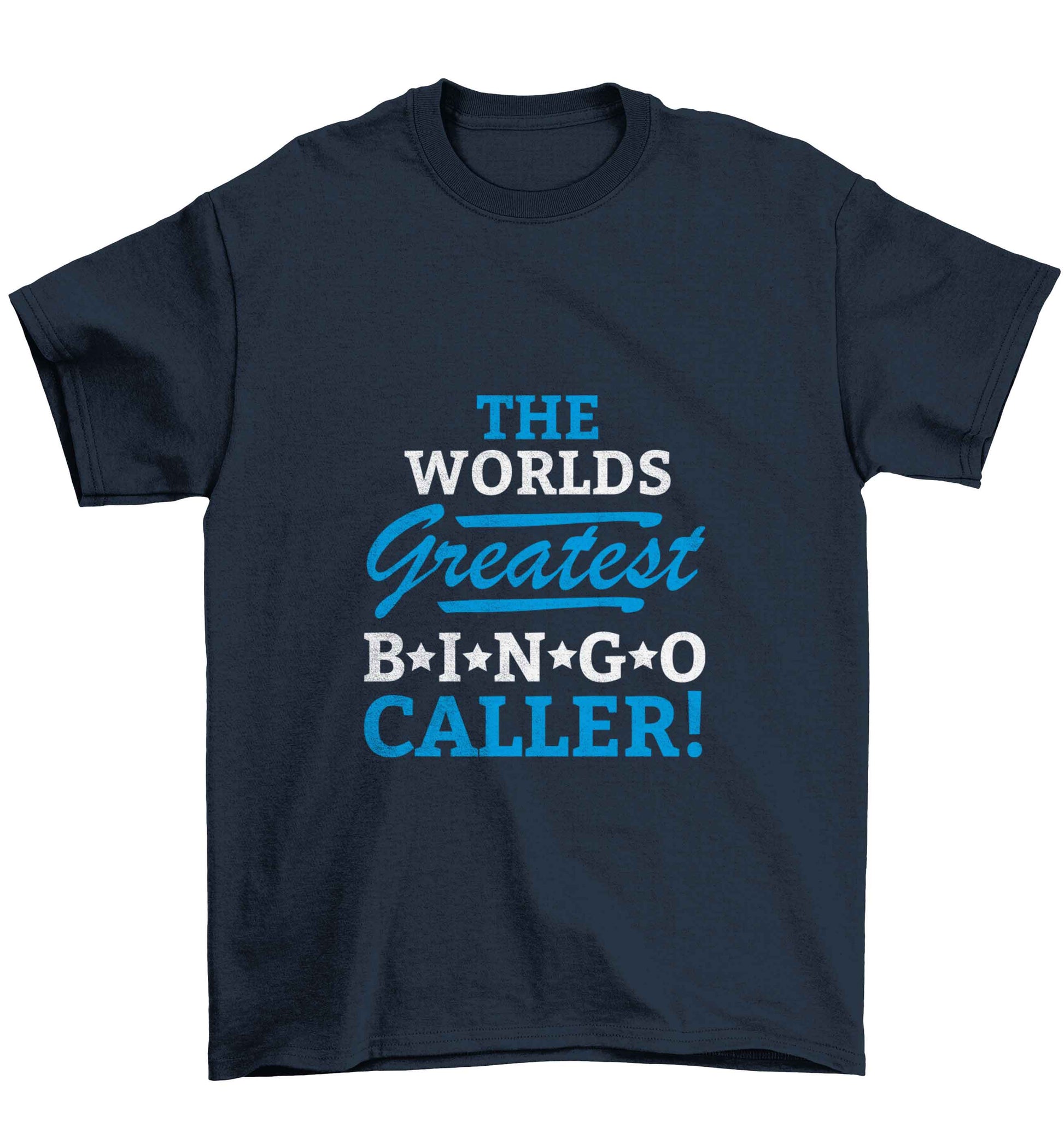 Worlds greatest bingo caller Children's navy Tshirt 12-13 Years