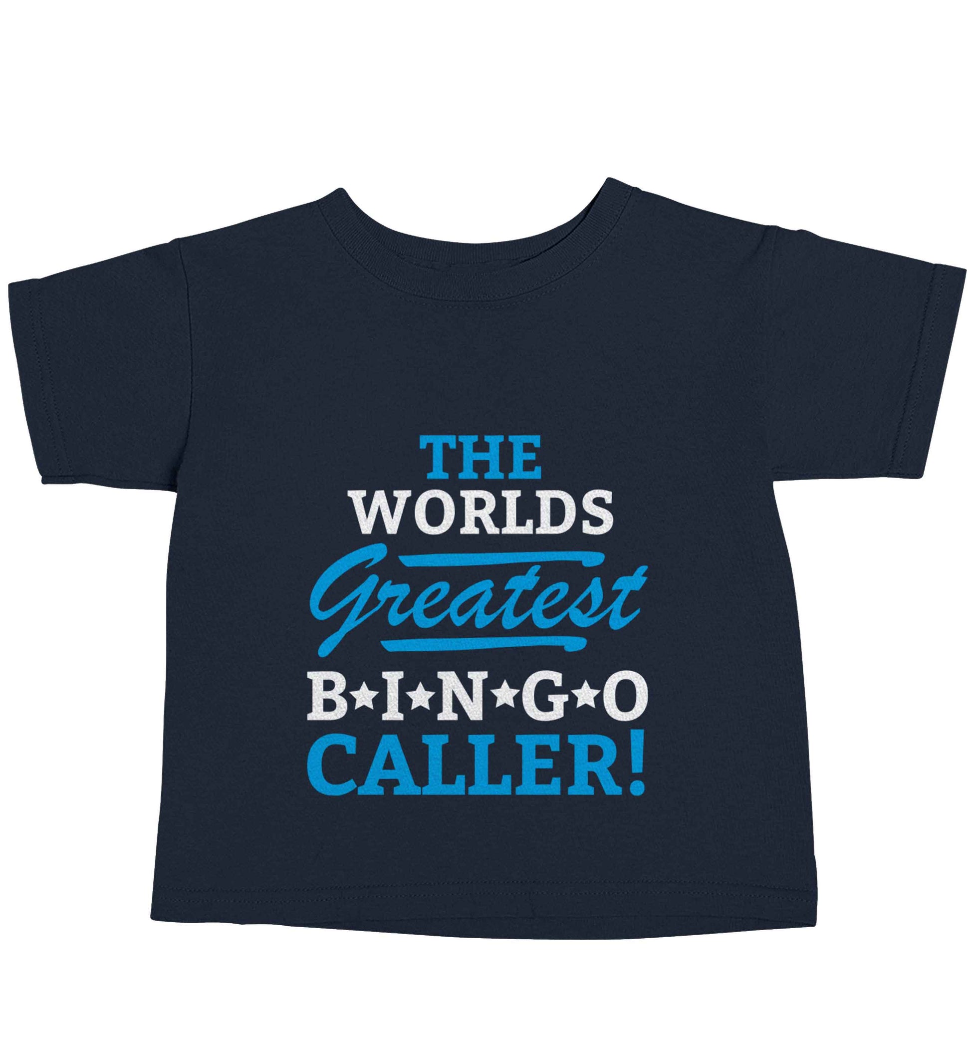 Worlds greatest bingo caller navy baby toddler Tshirt 2 Years
