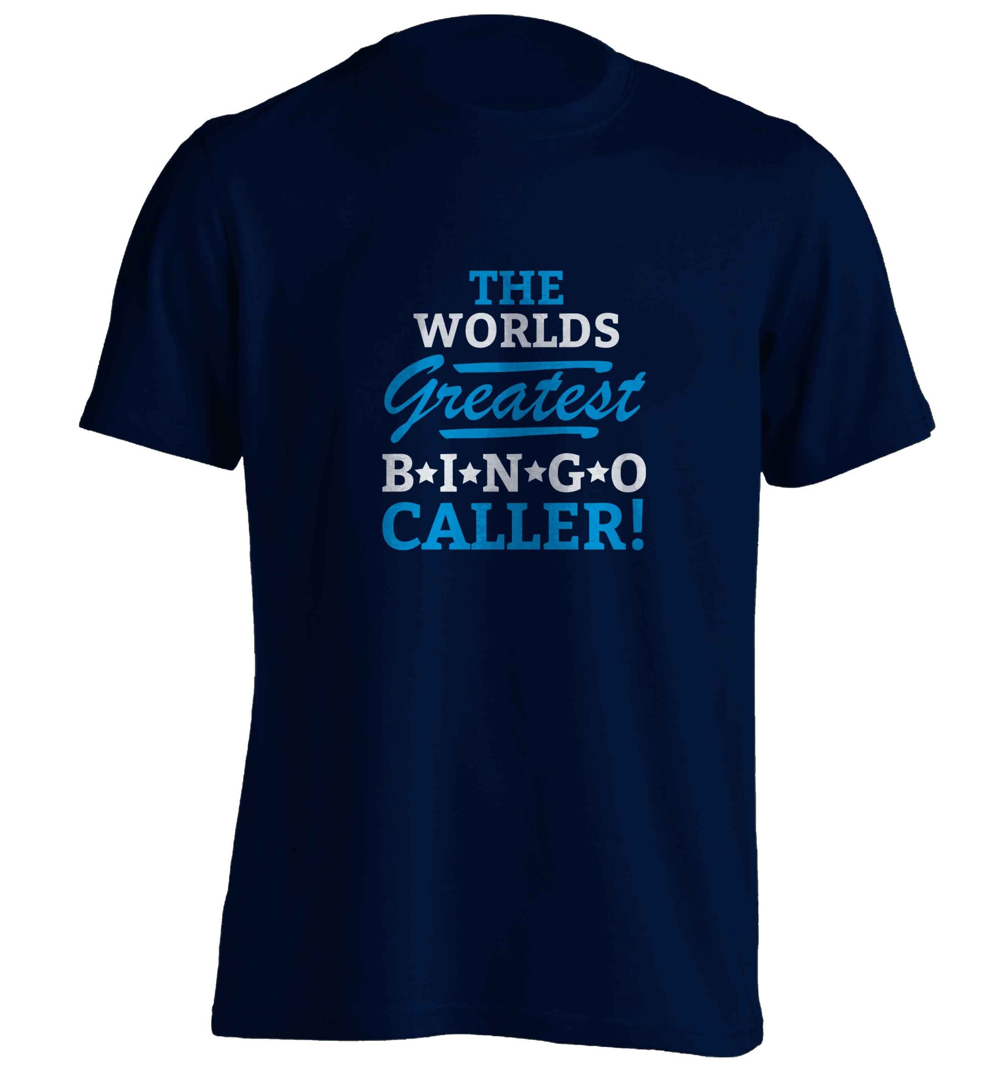 Worlds greatest bingo caller adults unisex navy Tshirt 2XL