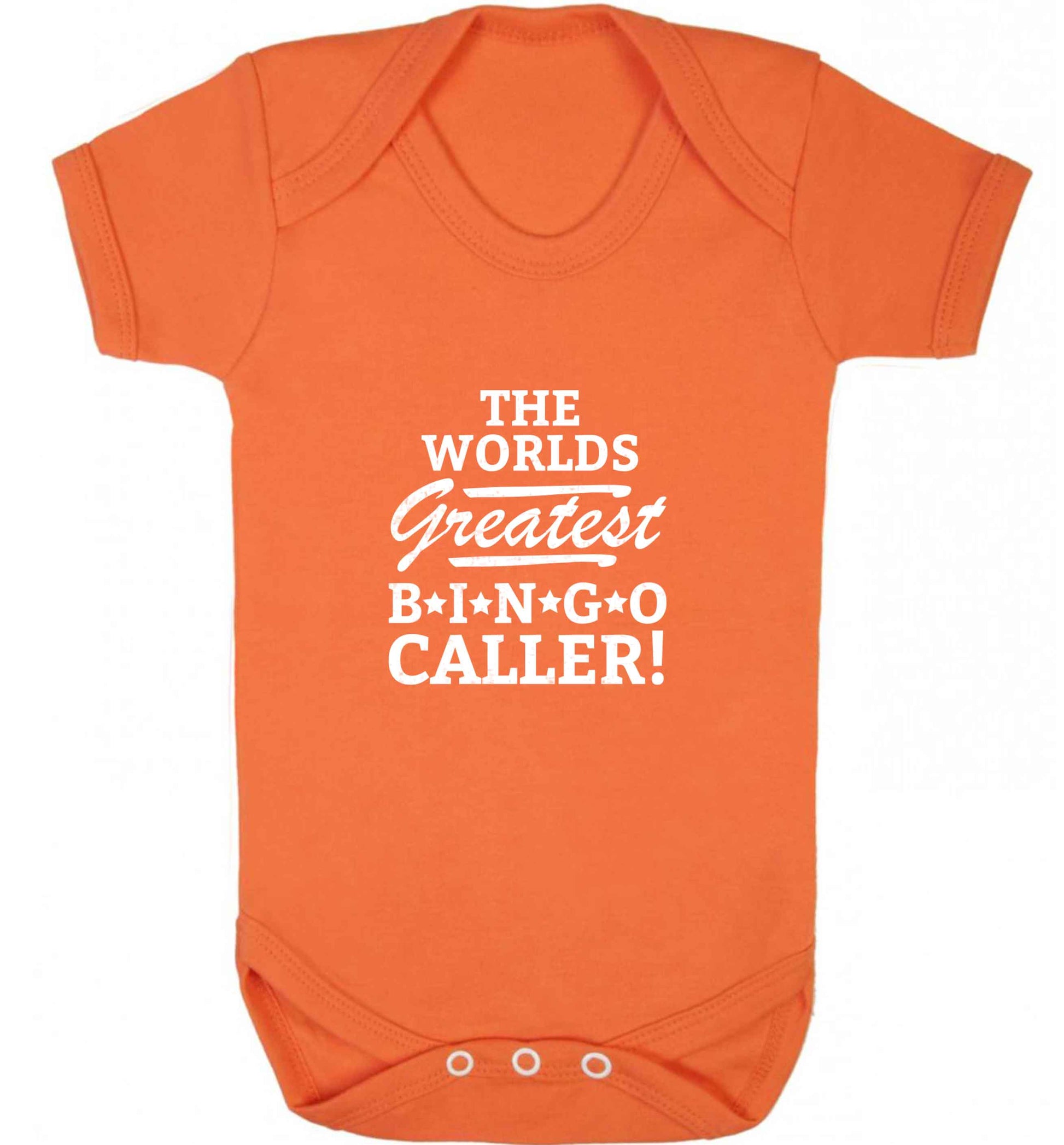 Worlds greatest bingo caller baby vest orange 18-24 months