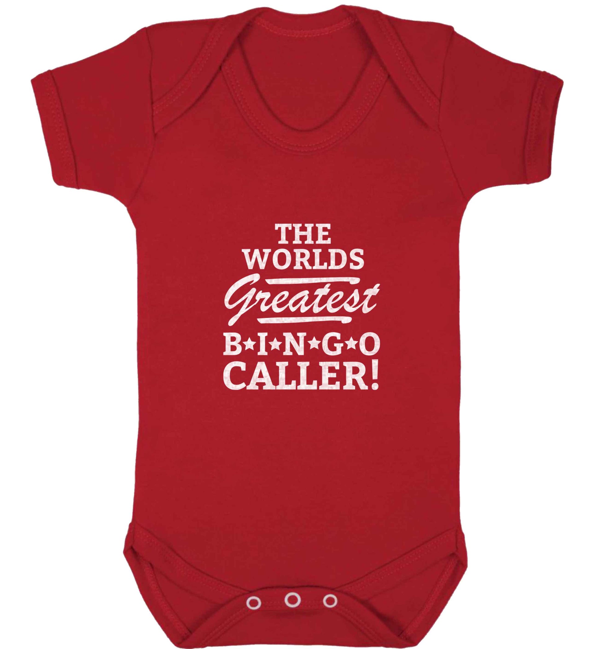 Worlds greatest bingo caller baby vest red 18-24 months
