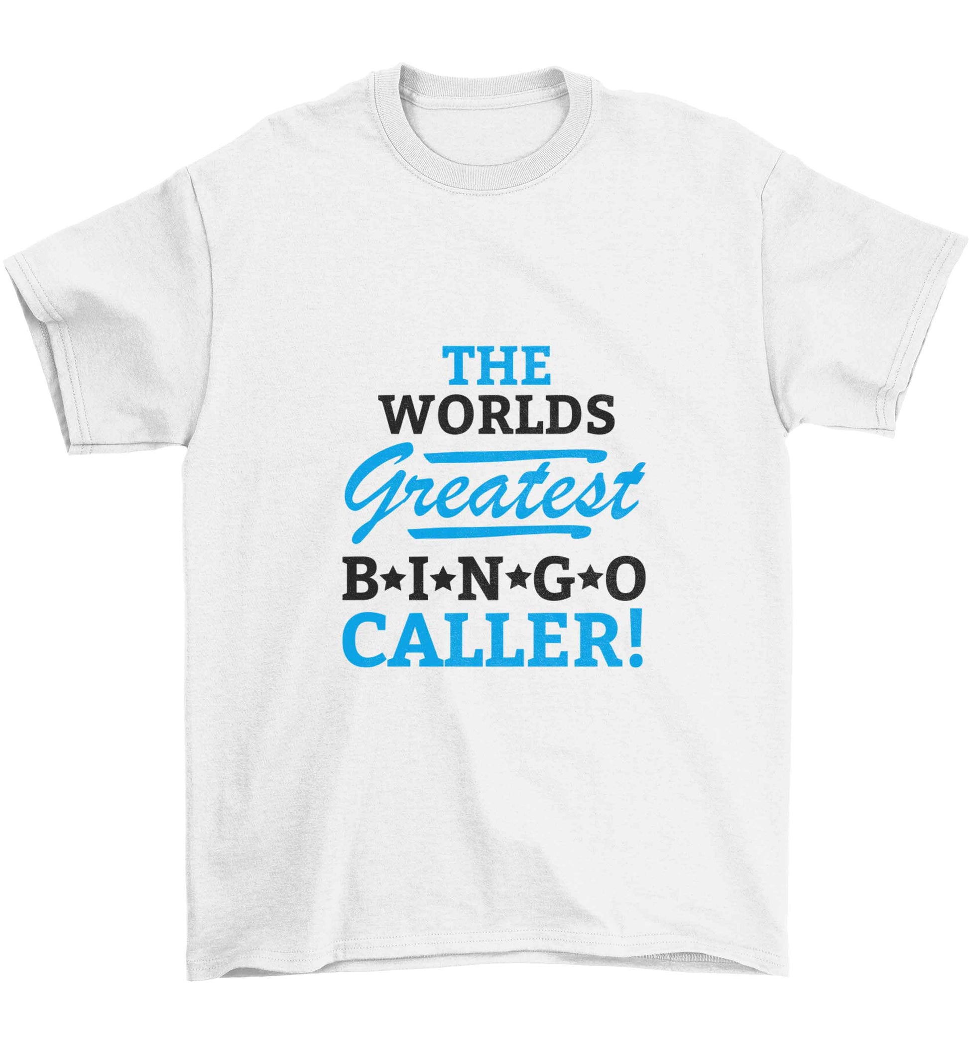 Worlds greatest bingo caller Children's white Tshirt 12-13 Years