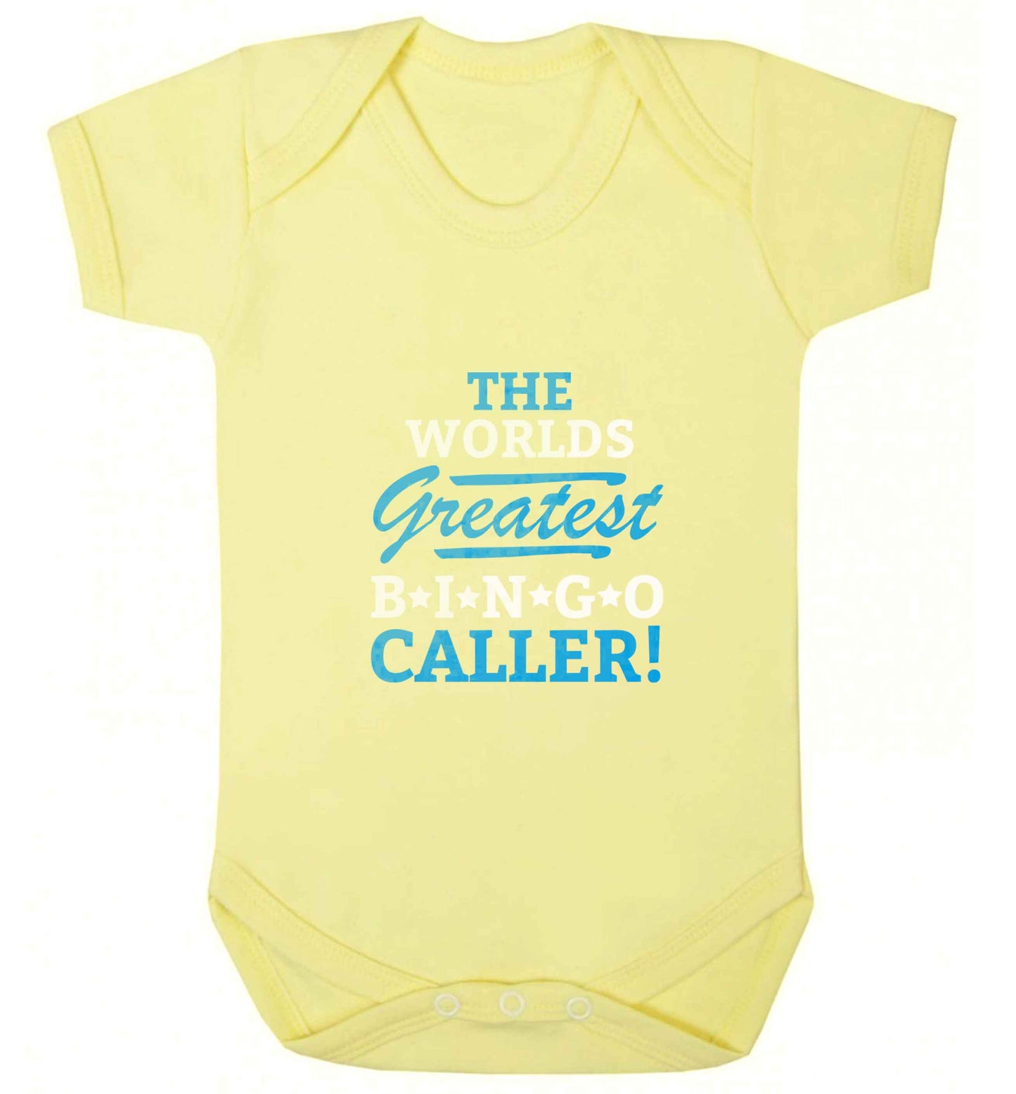 Worlds greatest bingo caller baby vest pale yellow 18-24 months