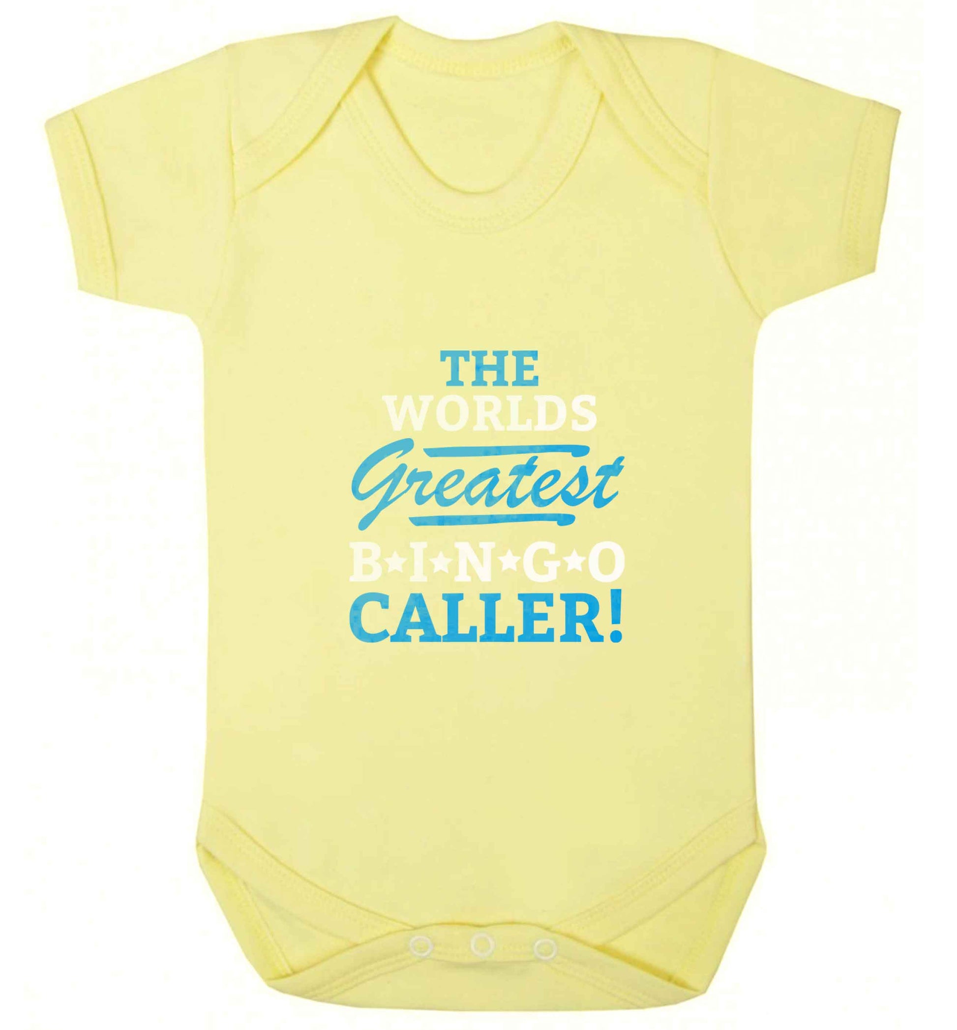 Worlds greatest bingo caller baby vest pale yellow 18-24 months