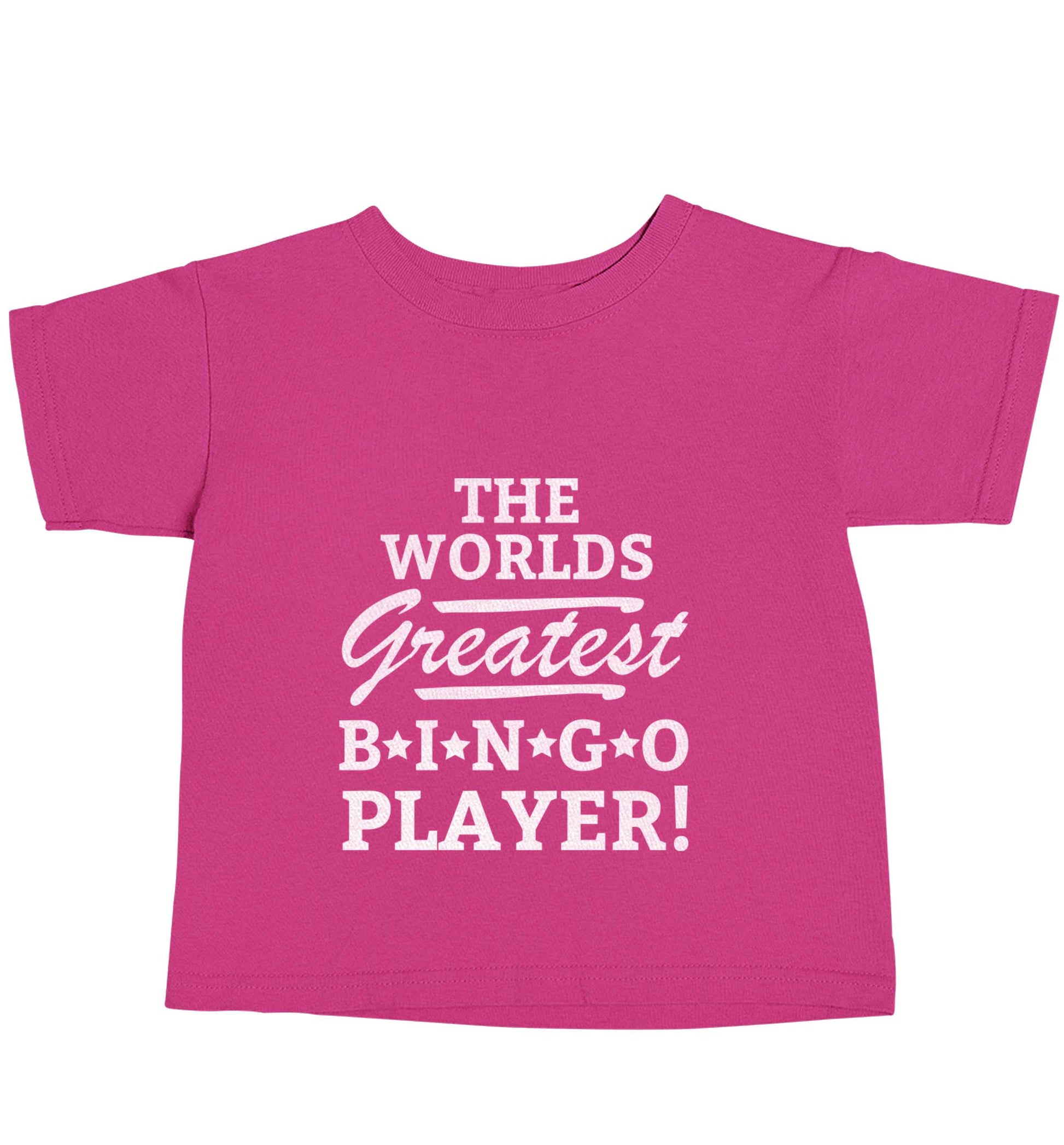 Worlds greatest bingo player pink baby toddler Tshirt 2 Years
