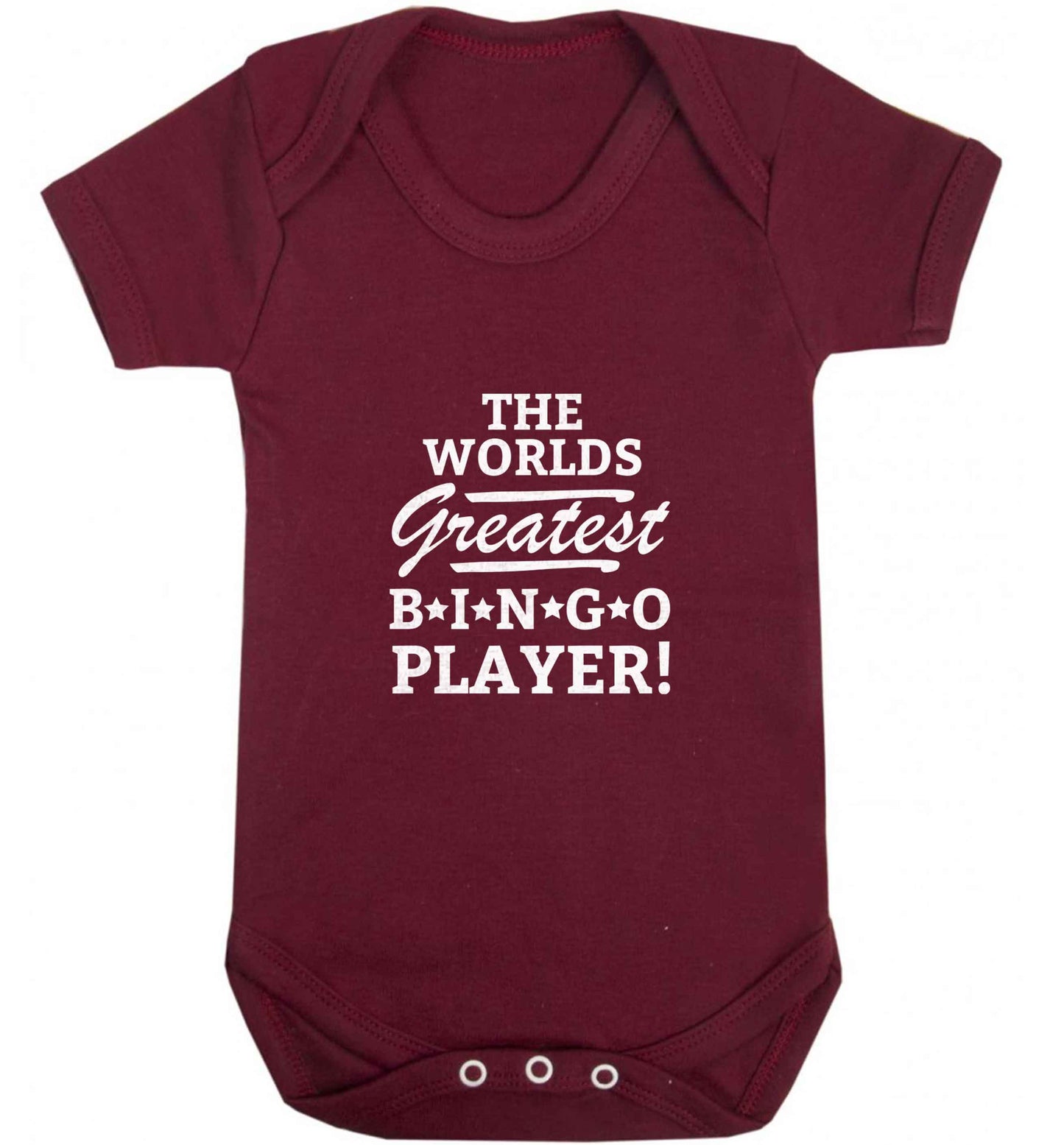 Worlds greatest bingo player baby vest maroon 18-24 months
