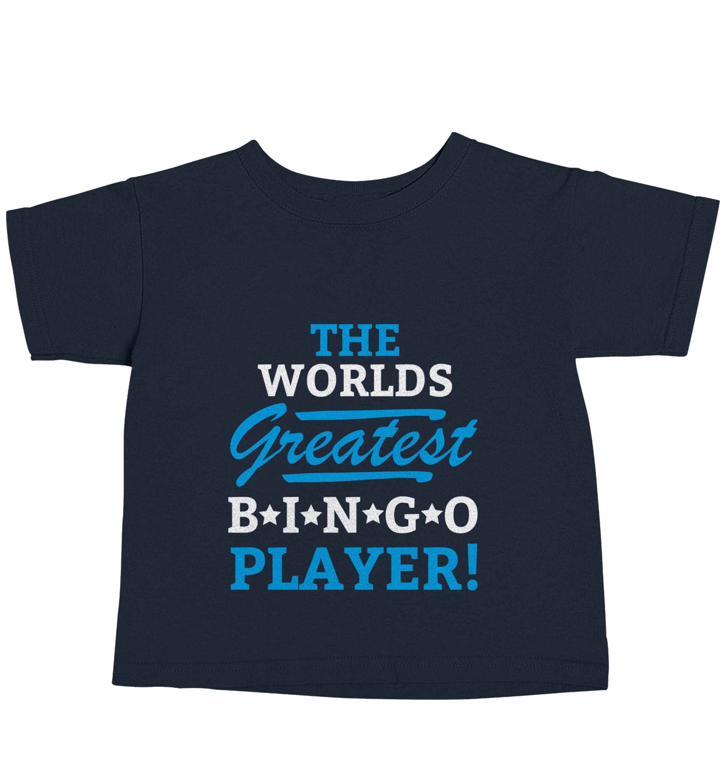 Worlds greatest bingo player navy baby toddler Tshirt 2 Years