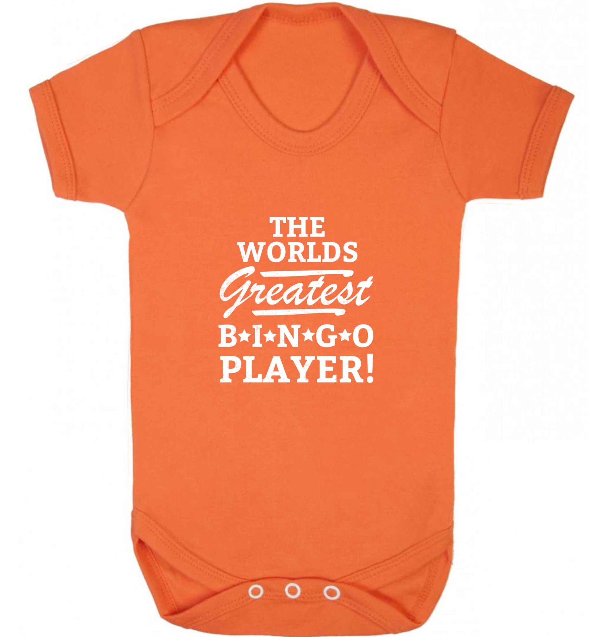 Worlds greatest bingo player baby vest orange 18-24 months