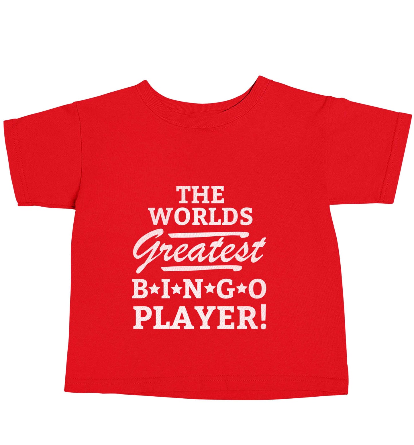 Worlds greatest bingo player red baby toddler Tshirt 2 Years