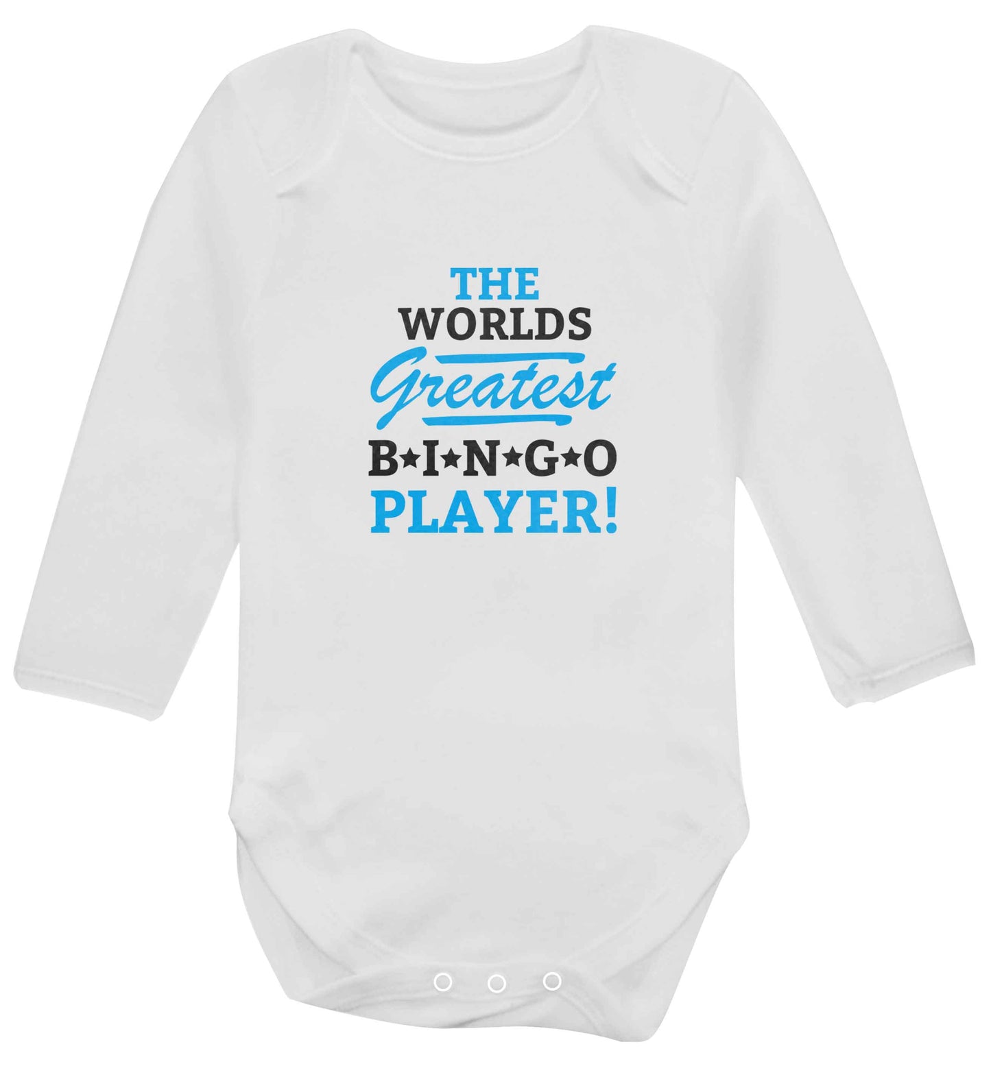 Worlds greatest bingo player baby vest long sleeved white 6-12 months