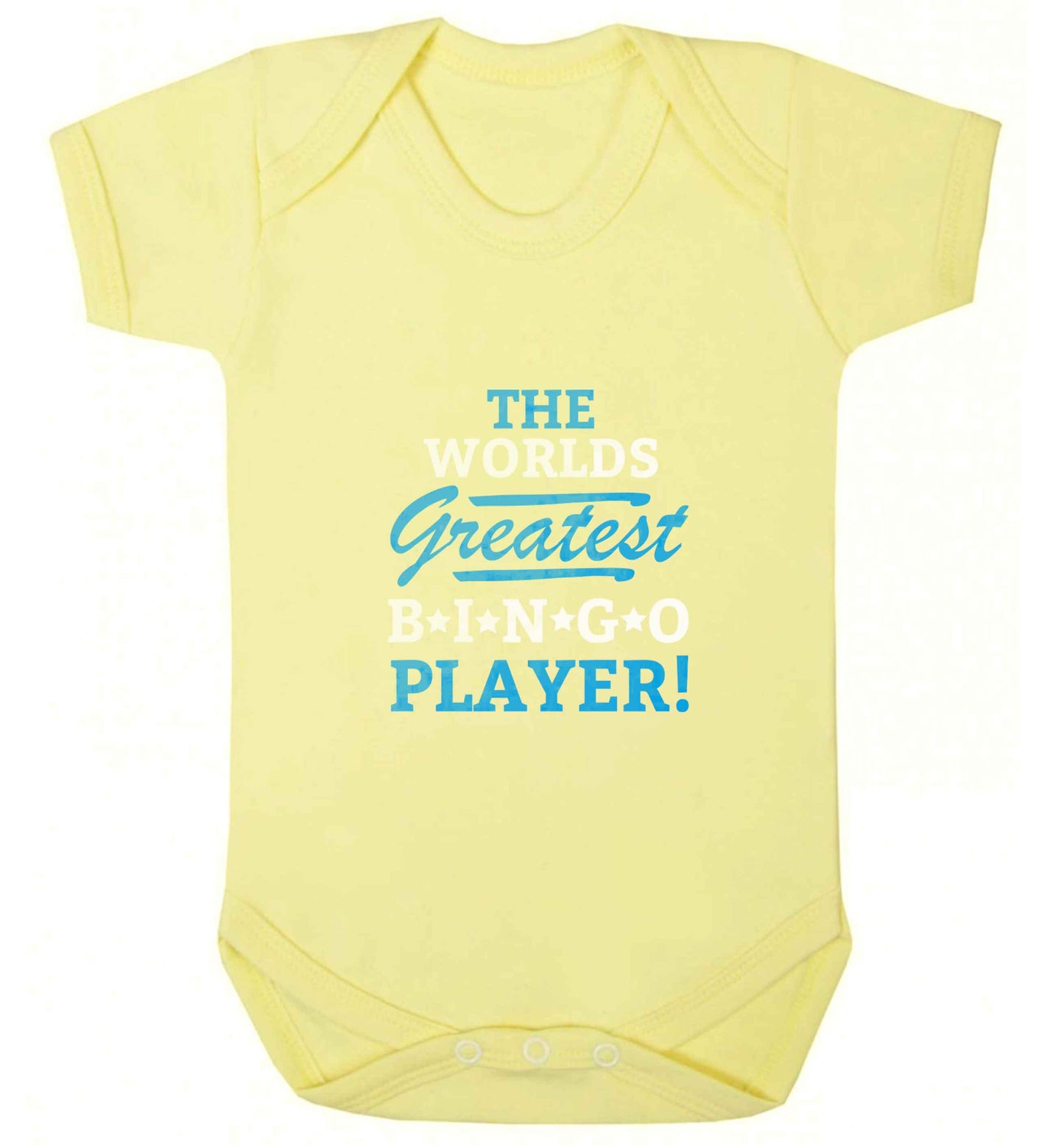 Worlds greatest bingo player baby vest pale yellow 18-24 months