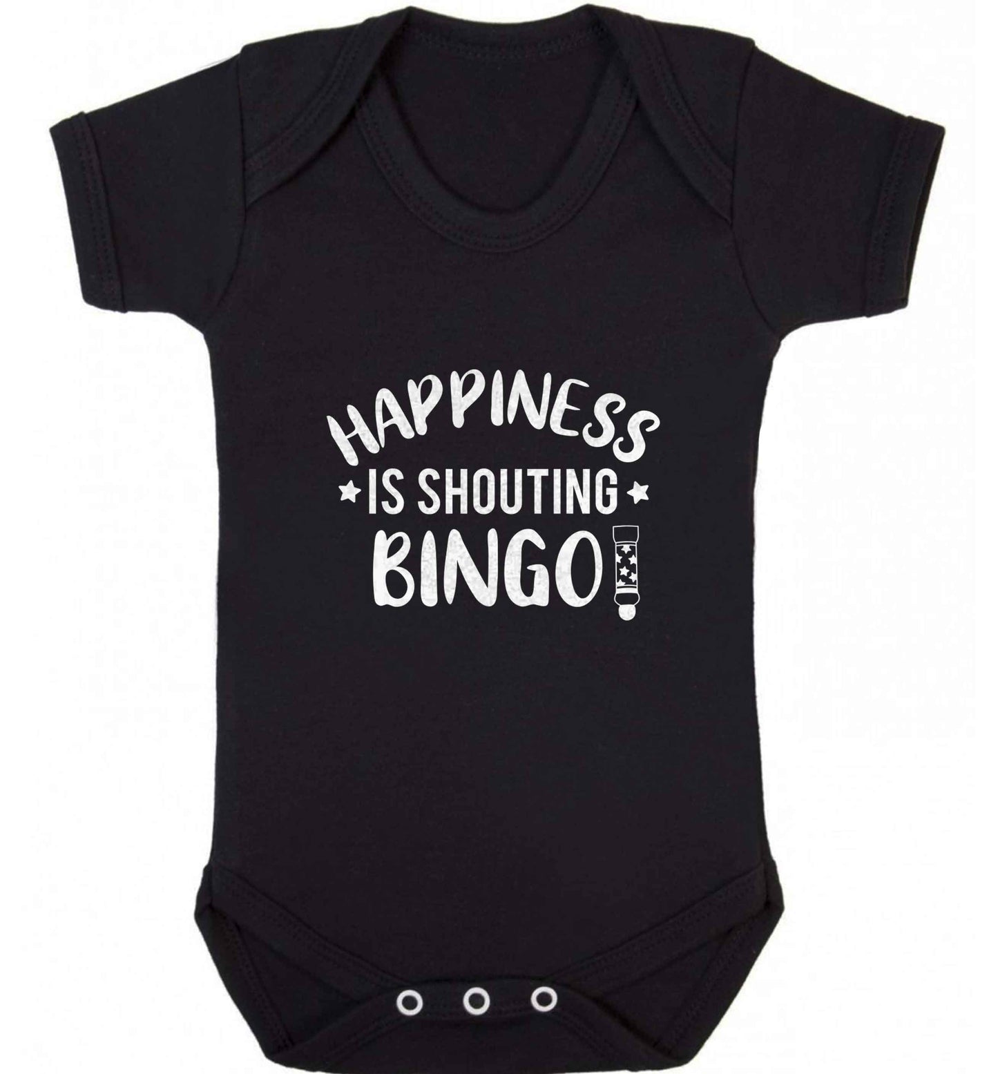 Happiness is shouting bingo! baby vest black 18-24 months