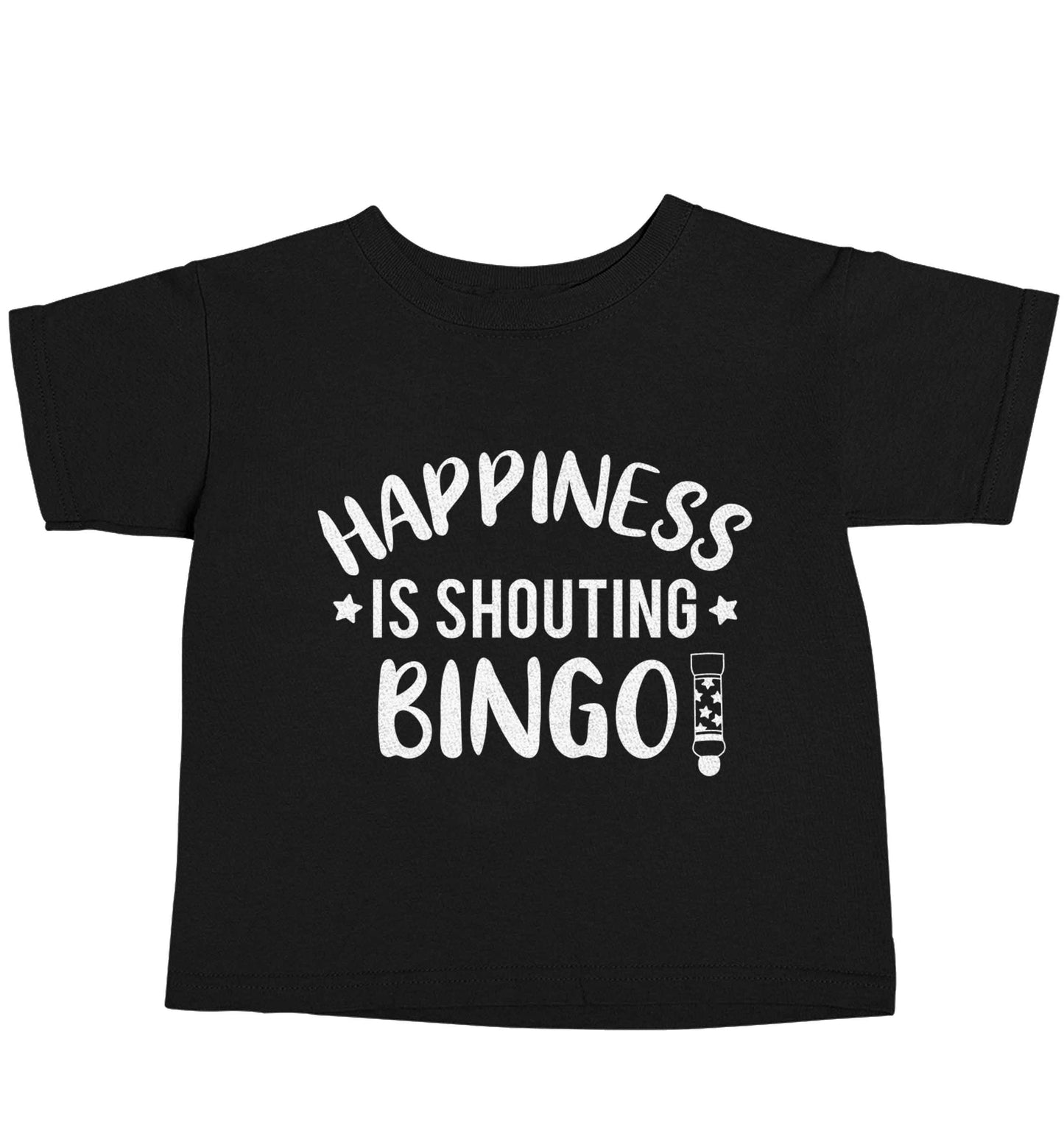Happiness is shouting bingo! Black baby toddler Tshirt 2 years