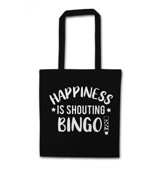 Happiness is shouting bingo! black tote bag