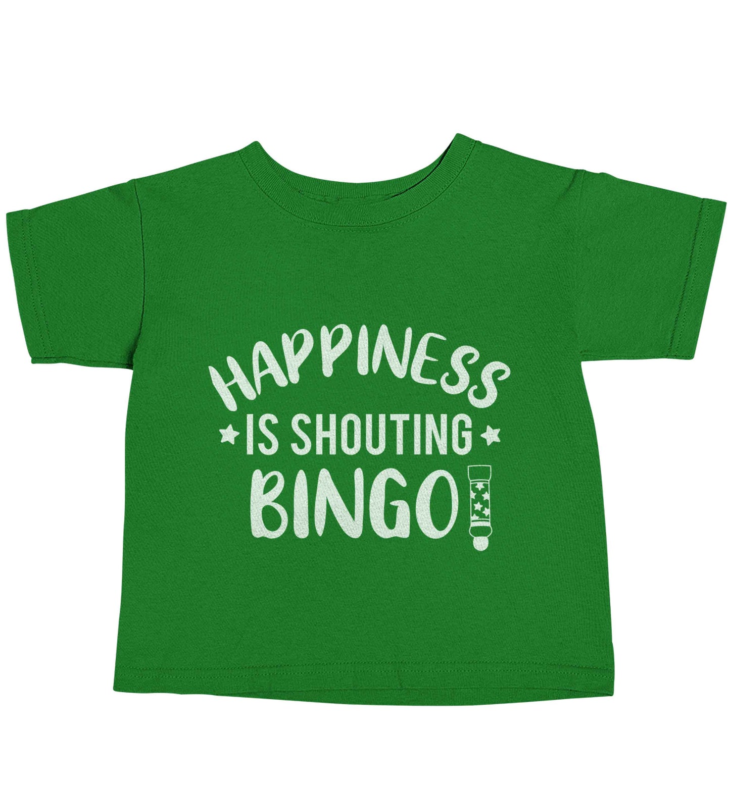 Happiness is shouting bingo! green baby toddler Tshirt 2 Years
