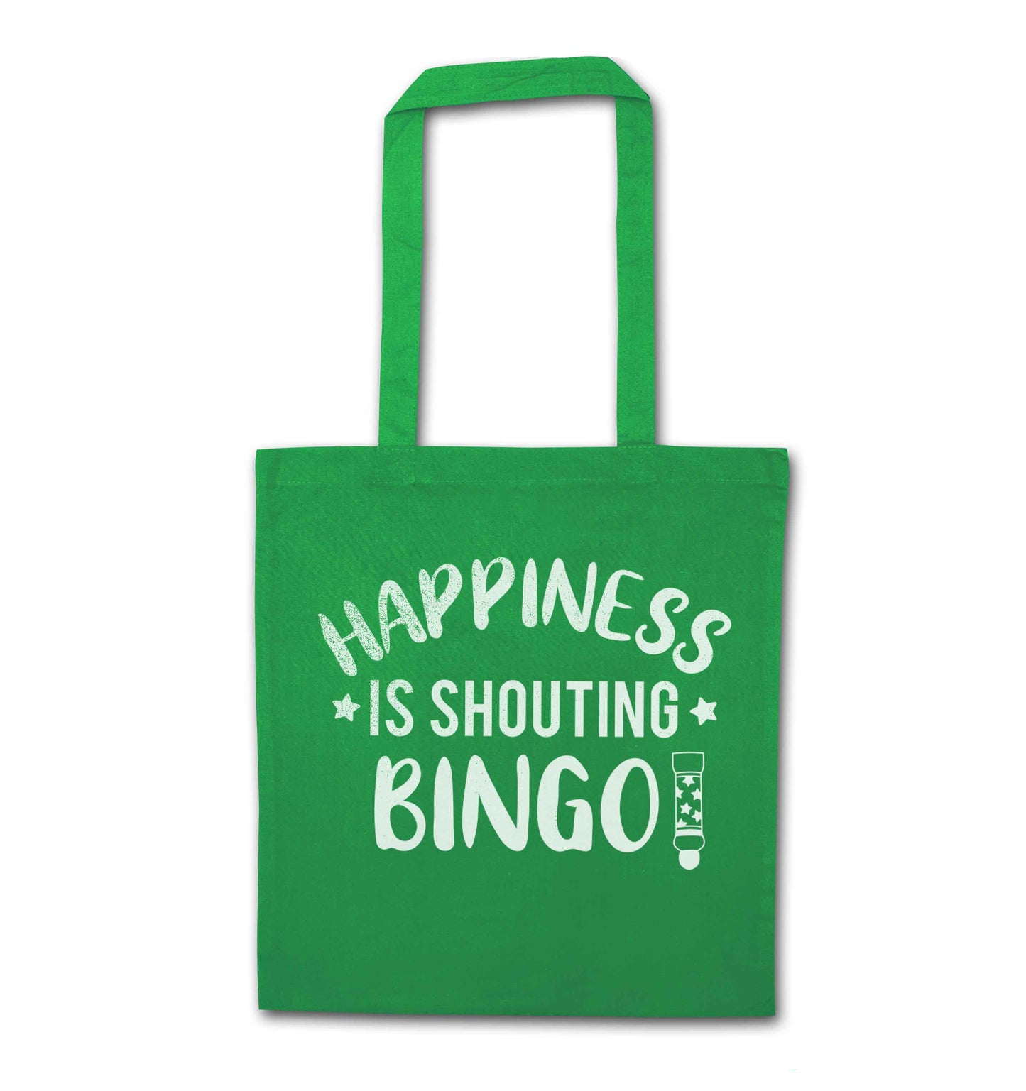 Happiness is shouting bingo! green tote bag