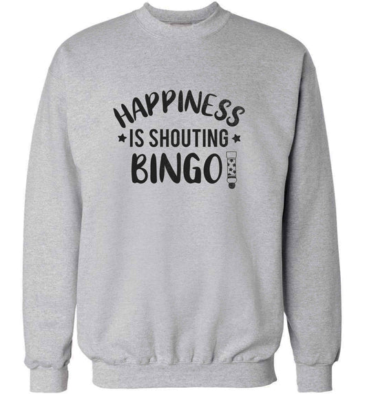 Happiness is shouting bingo! adult's unisex grey sweater 2XL