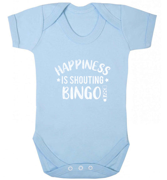Happiness is shouting bingo! baby vest pale blue 18-24 months