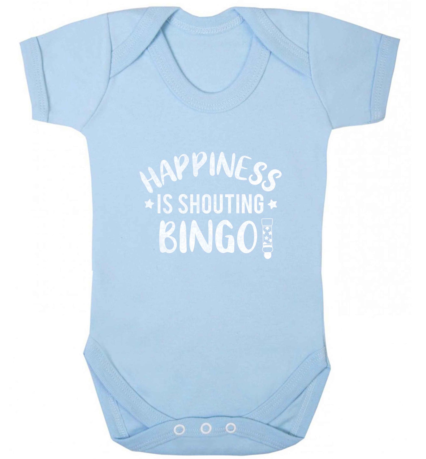 Happiness is shouting bingo! baby vest pale blue 18-24 months