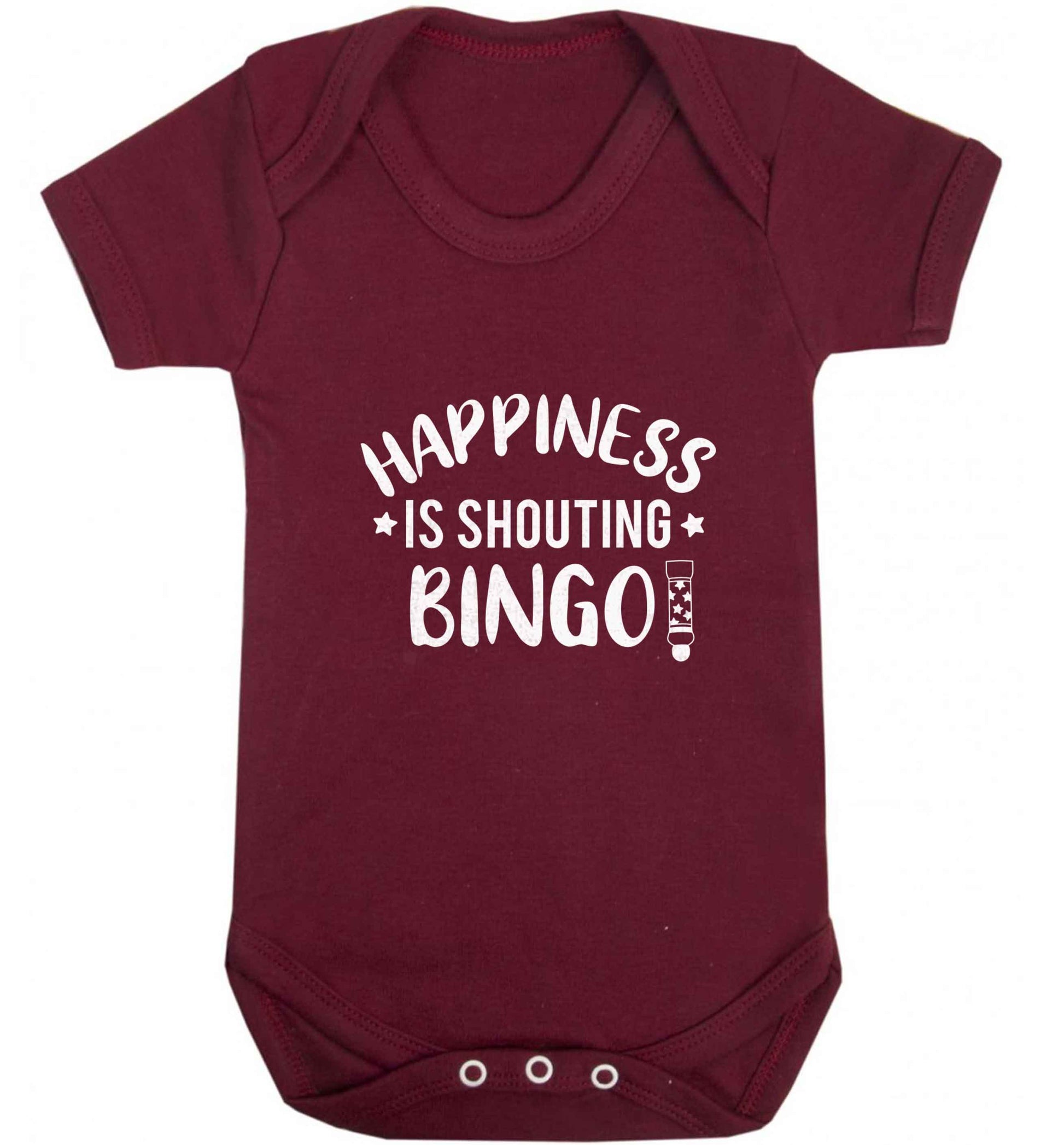 Happiness is shouting bingo! baby vest maroon 18-24 months