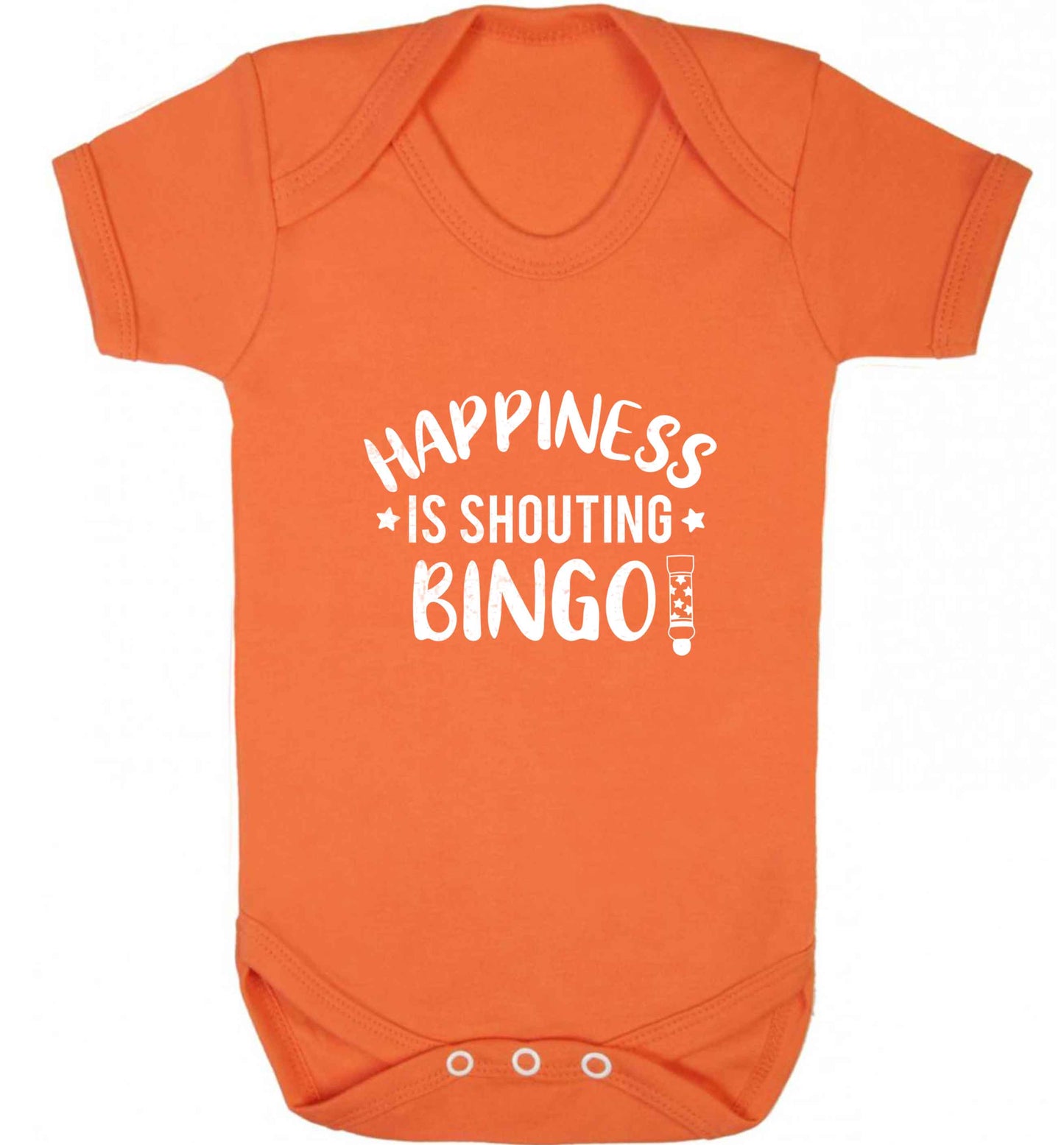 Happiness is shouting bingo! baby vest orange 18-24 months
