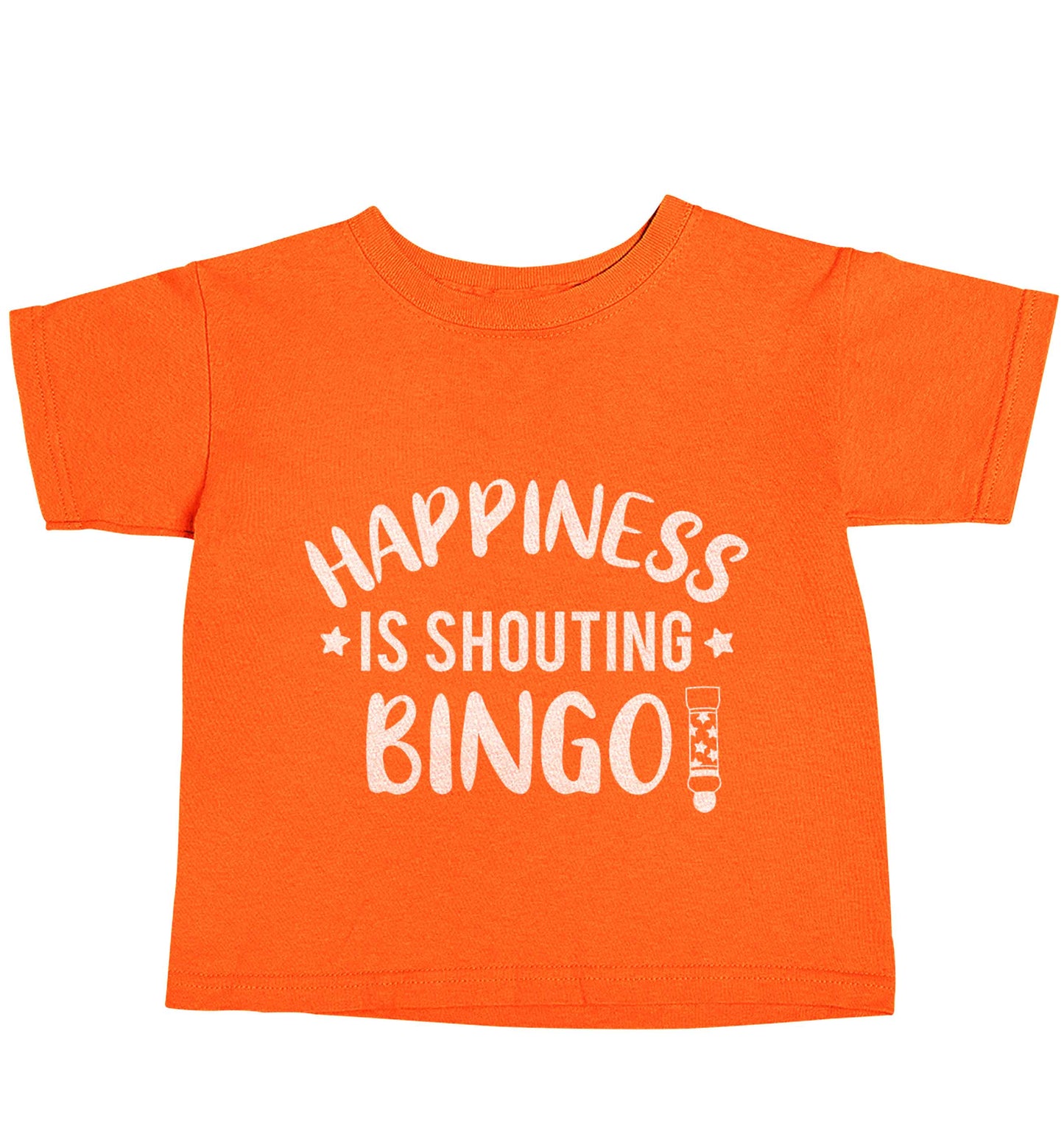 Happiness is shouting bingo! orange baby toddler Tshirt 2 Years