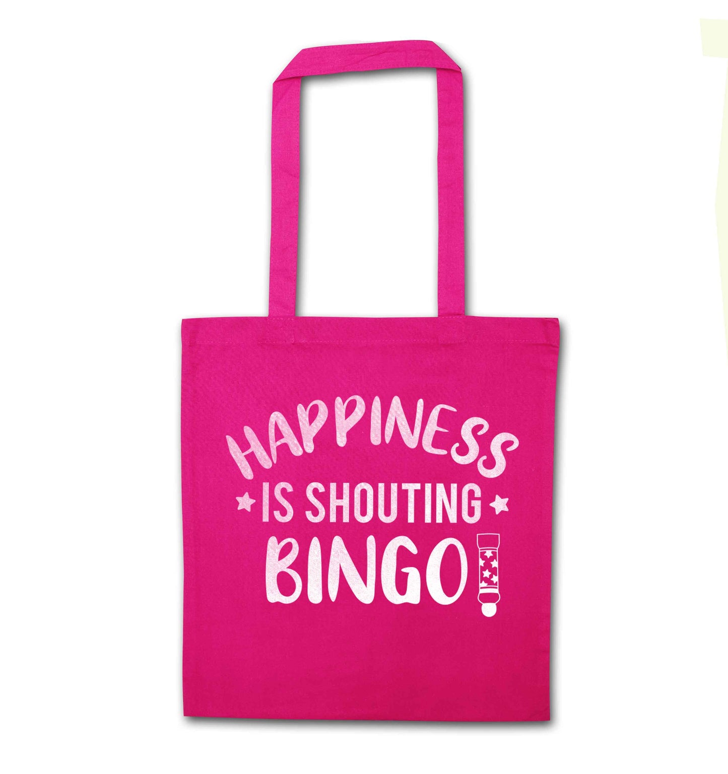 Happiness is shouting bingo! pink tote bag